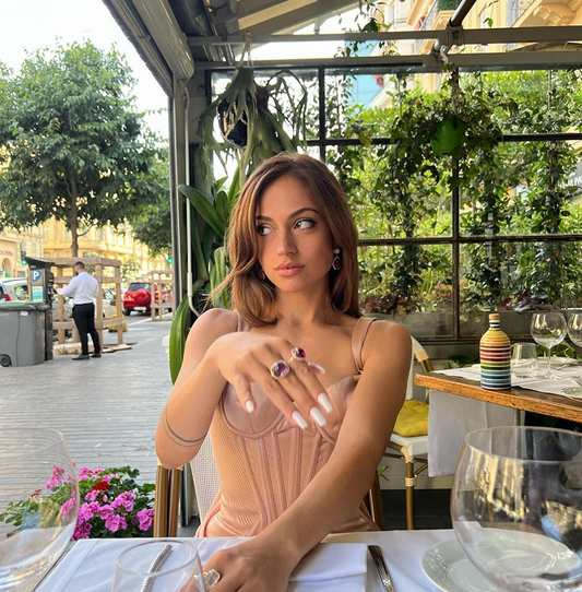 Inanna Sarkis Wears Goshwara Rings in Cannes
