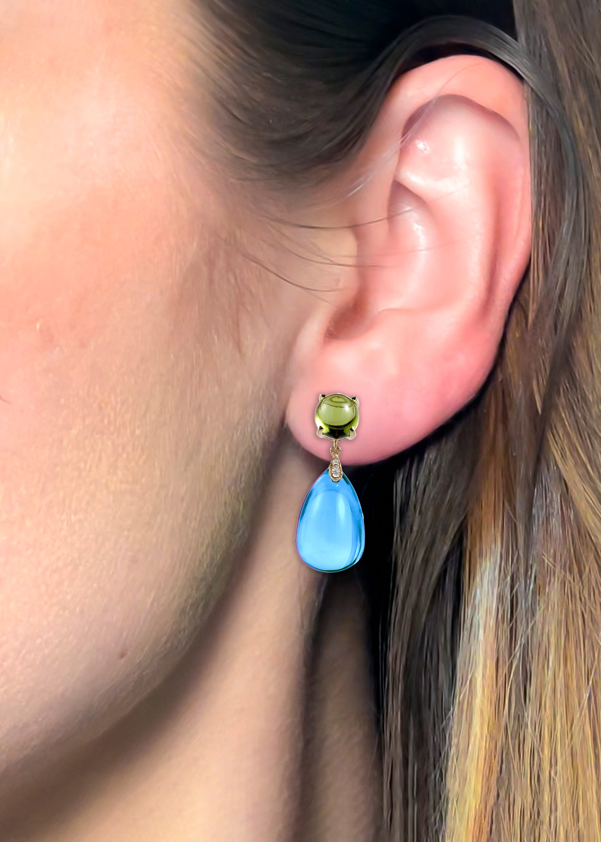 Blue Topaz with Peridot