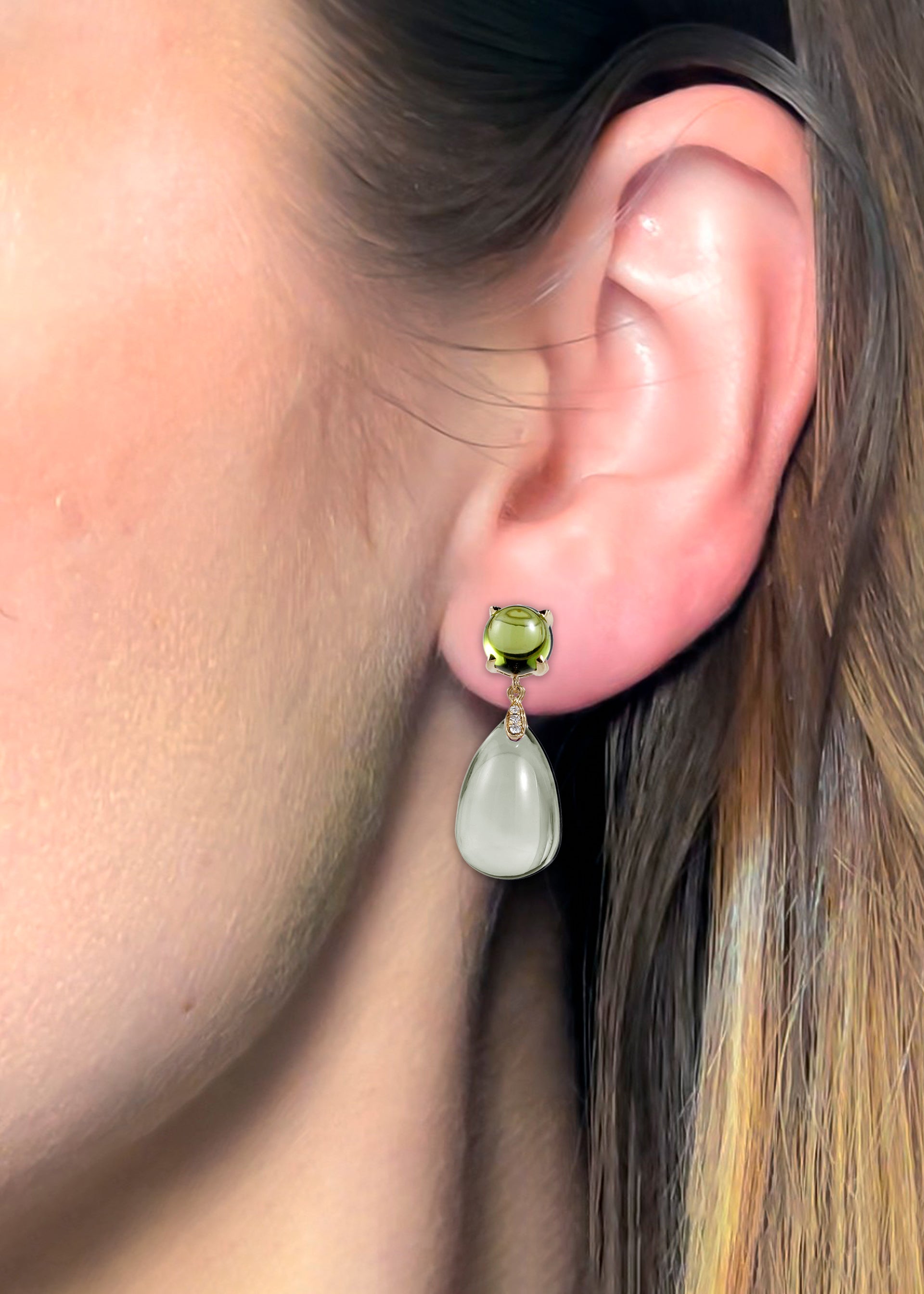 Prasiolite with Peridot