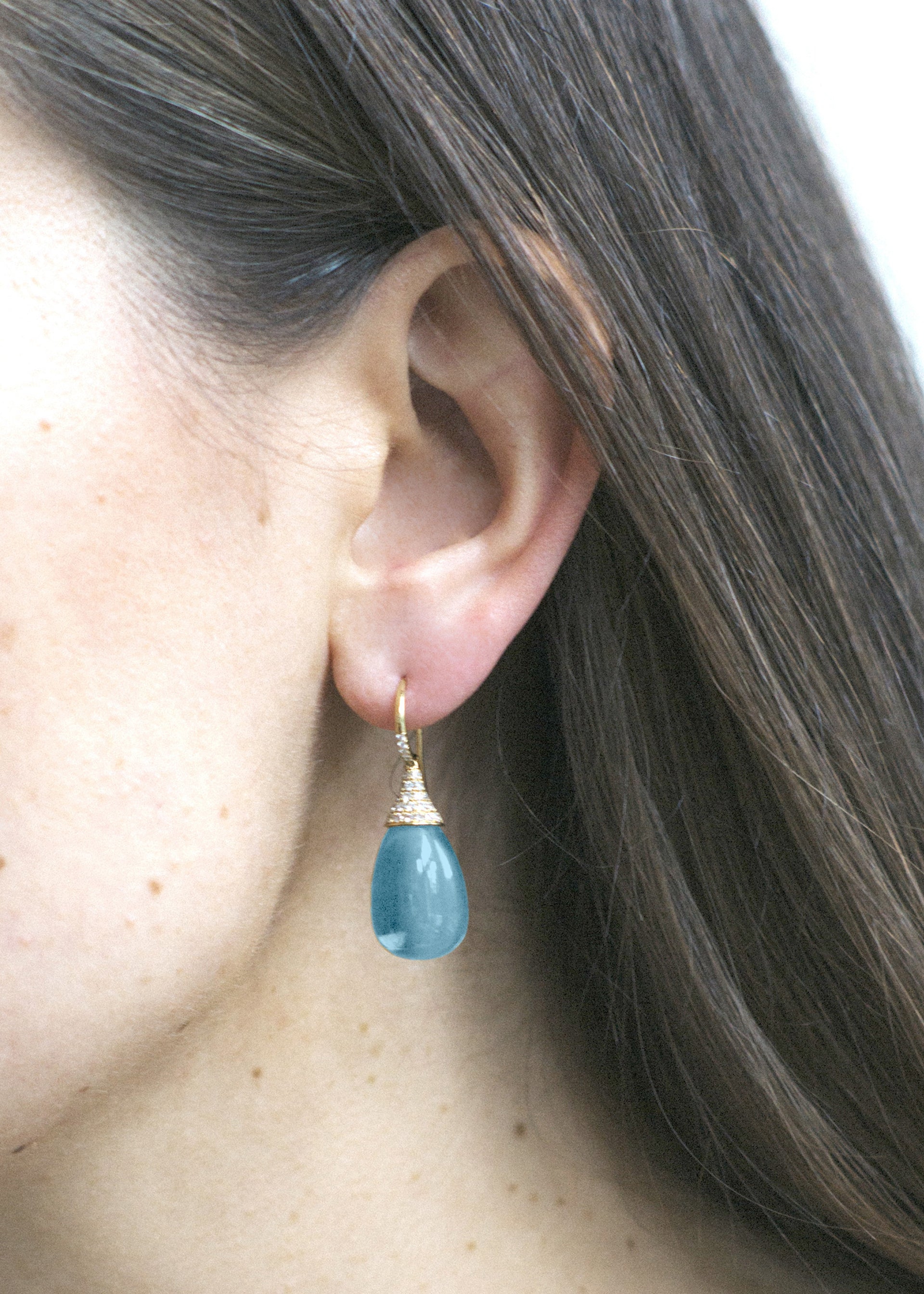 Yellow gold-Blue Topaz