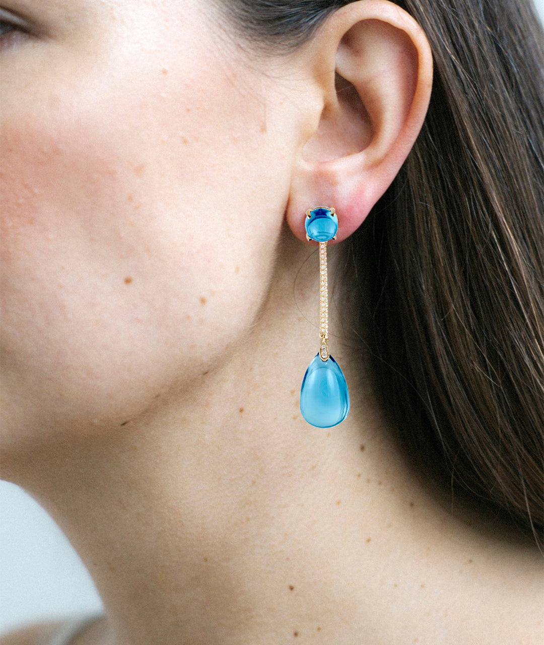 Yellow gold-Blue Topaz