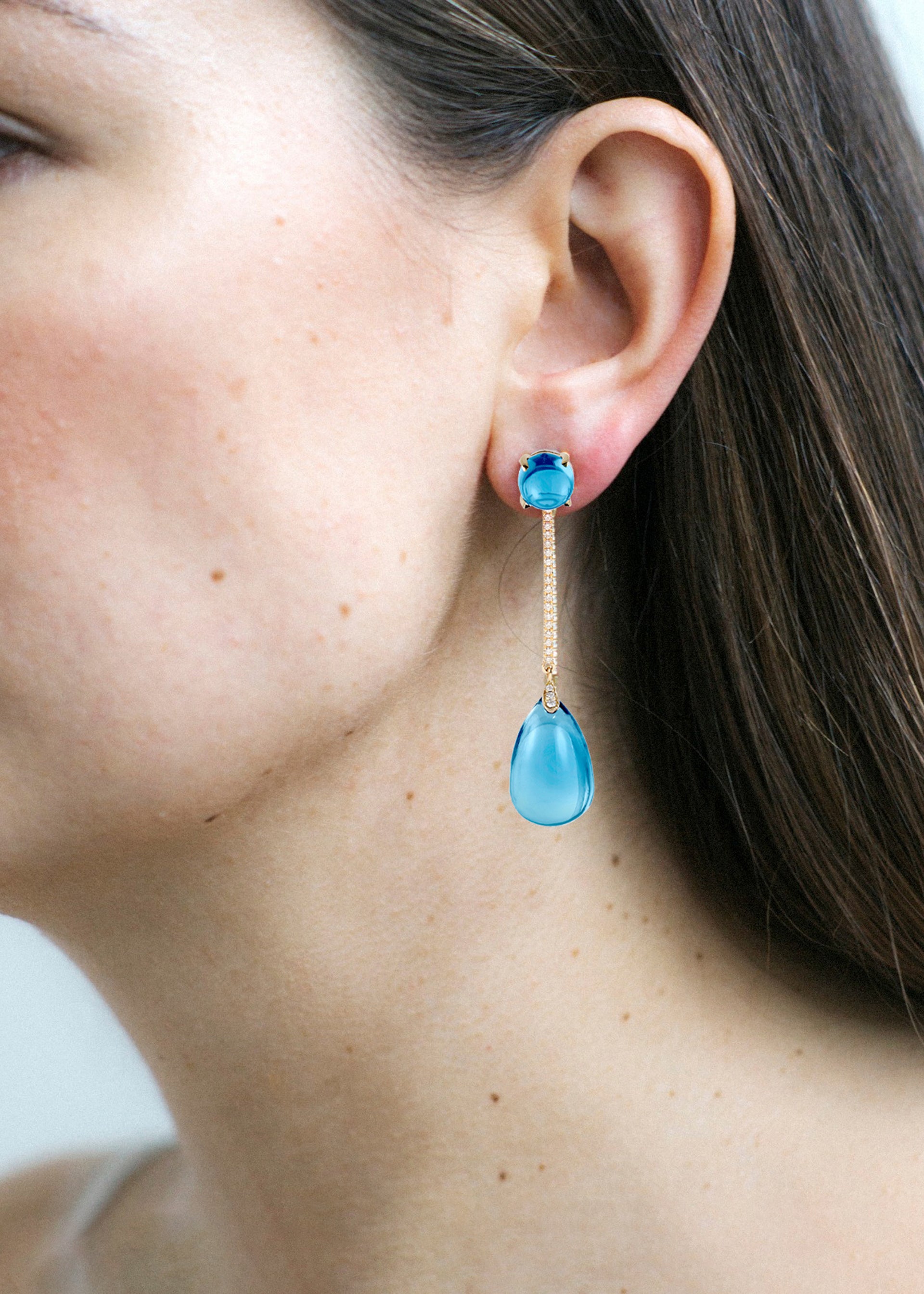 Yellow gold-Blue Topaz