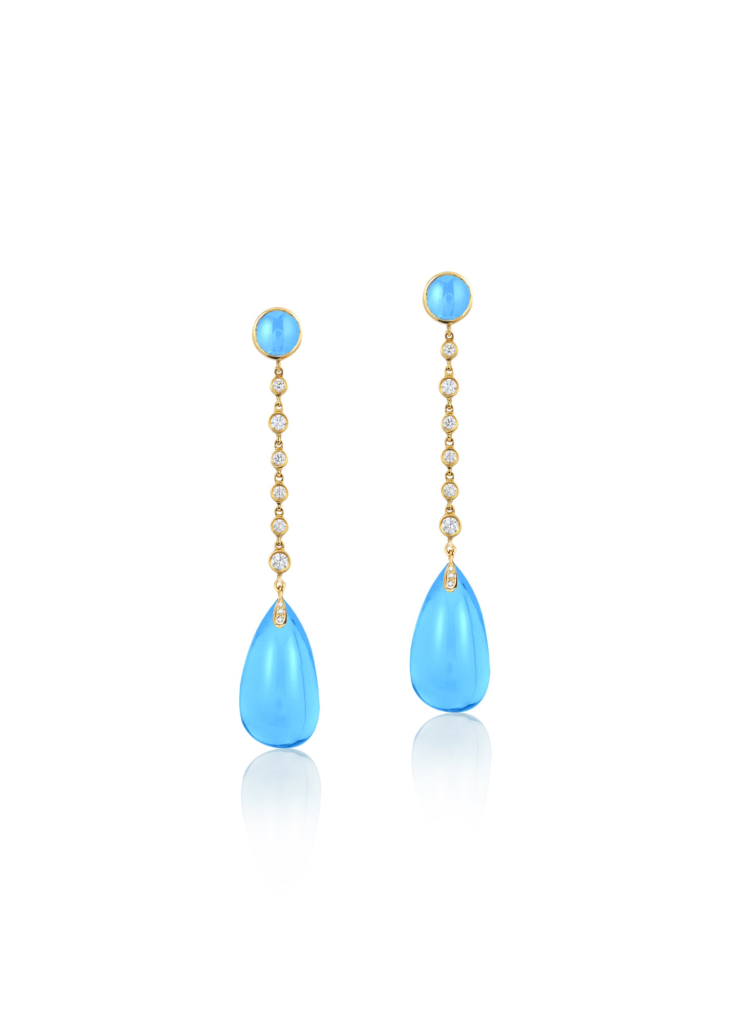 Yellow gold-Blue Topaz