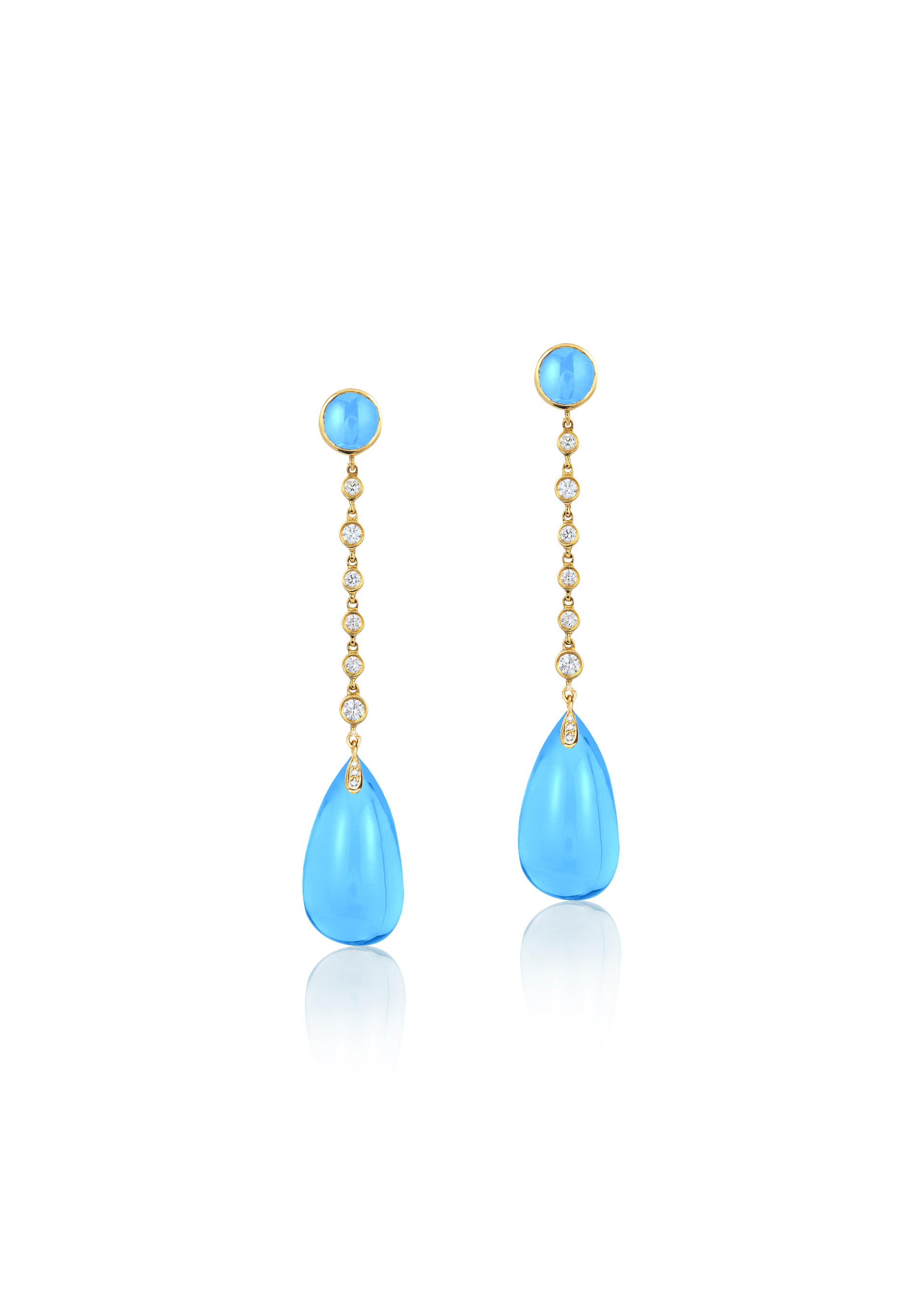 Yellow gold-Blue Topaz