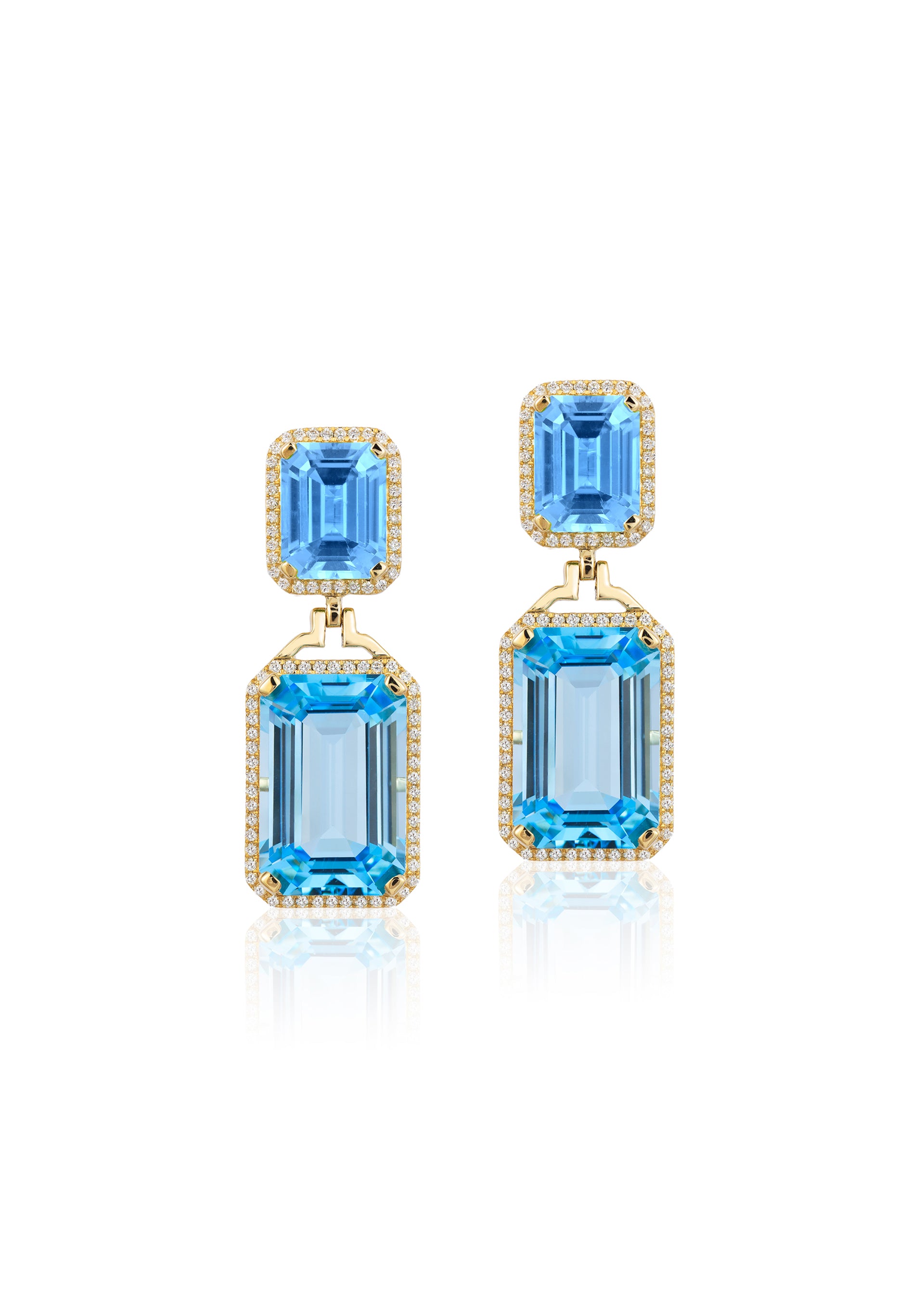 Yellow gold-Blue Topaz