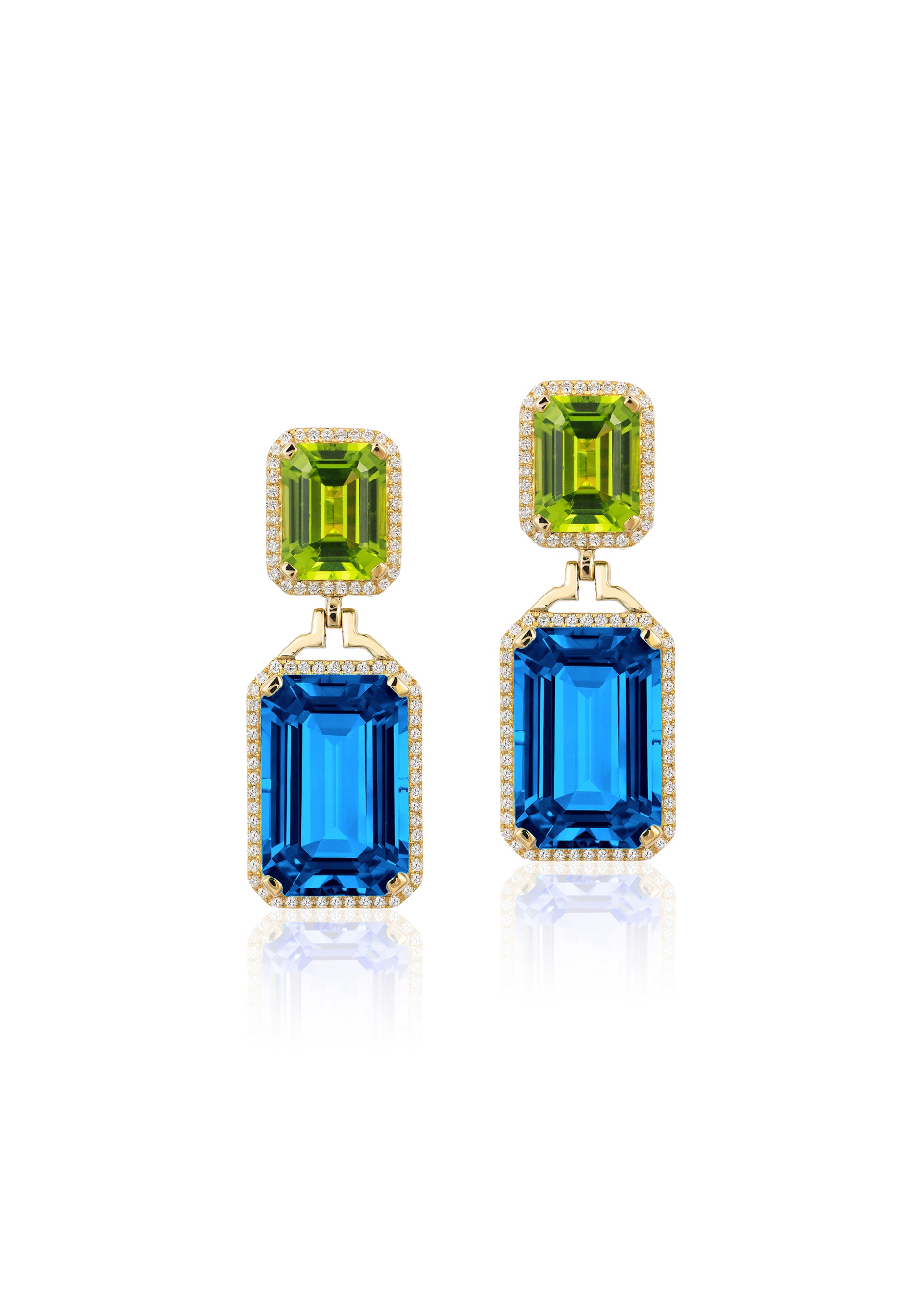 Yellow gold-London Blue Topaz with Peridot