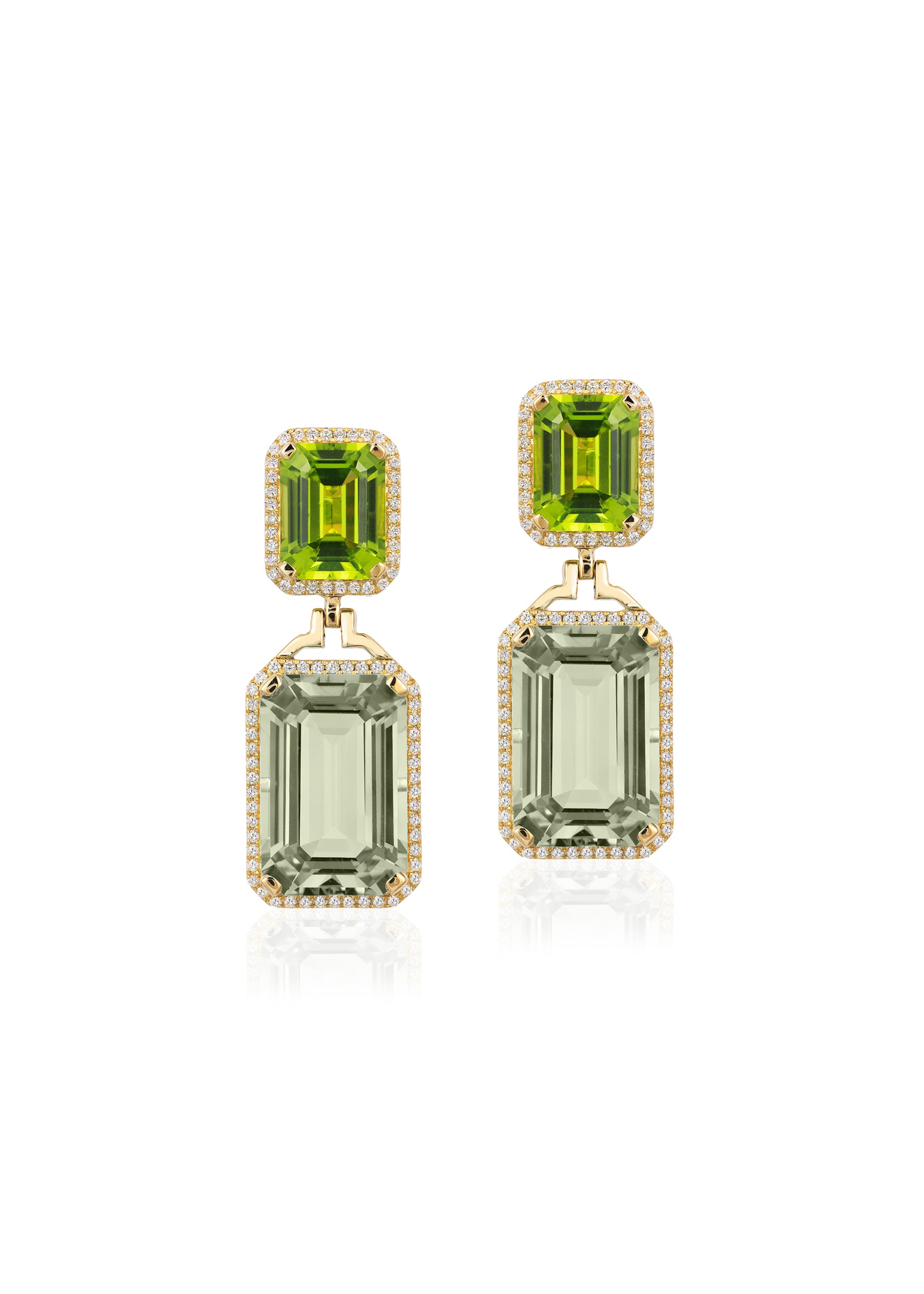 Yellow gold-Prasiolite with Peridot