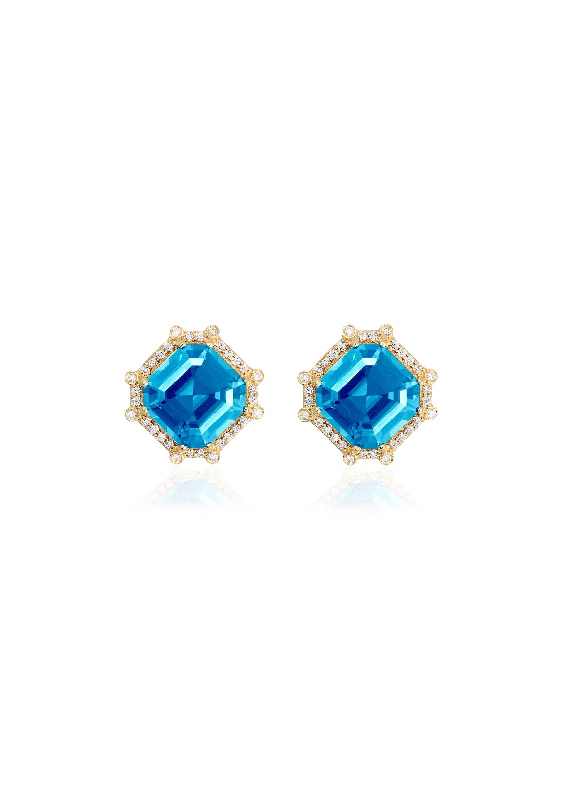 Yellow gold-Blue Topaz