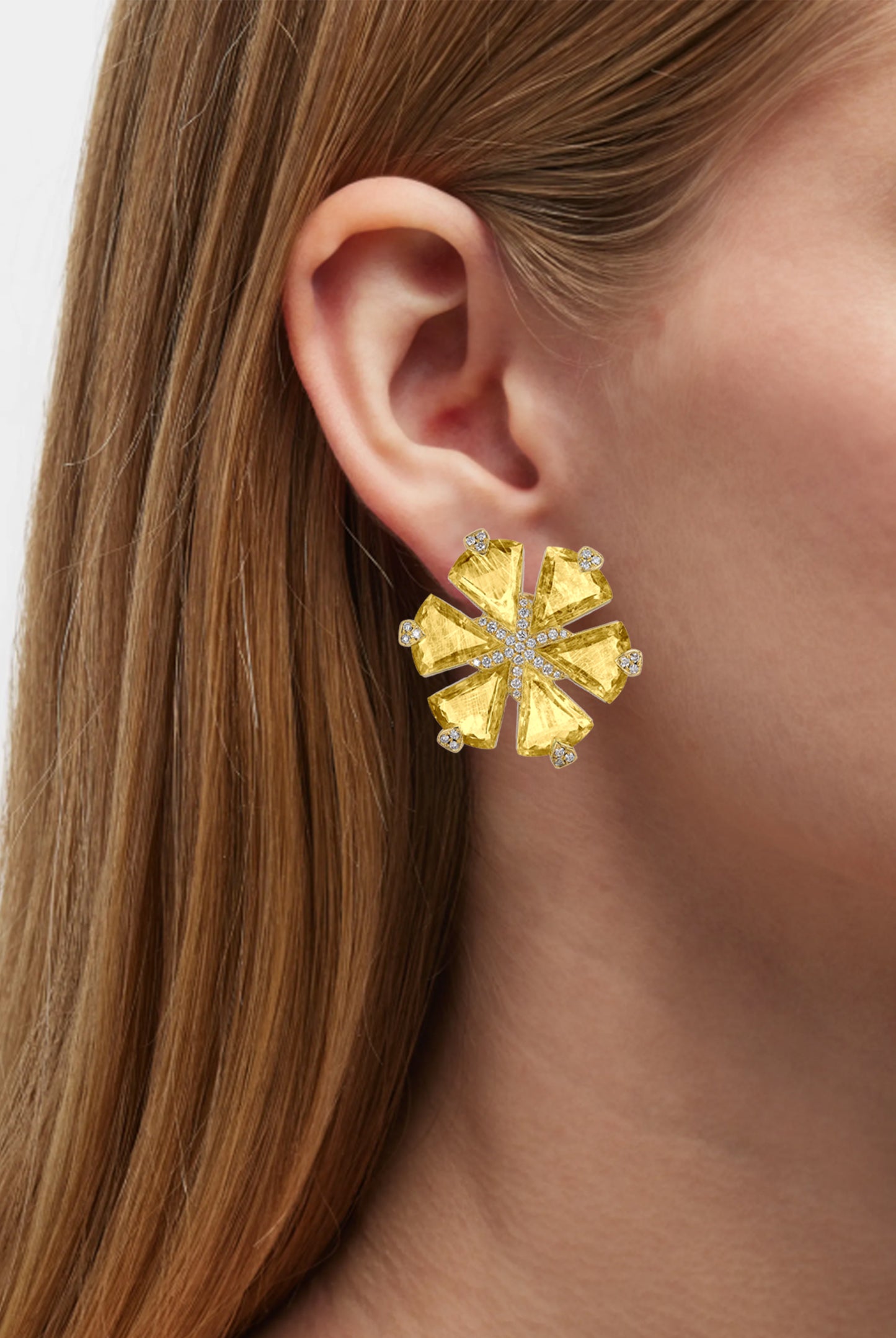 Yellow gold-Rutilated Quartz