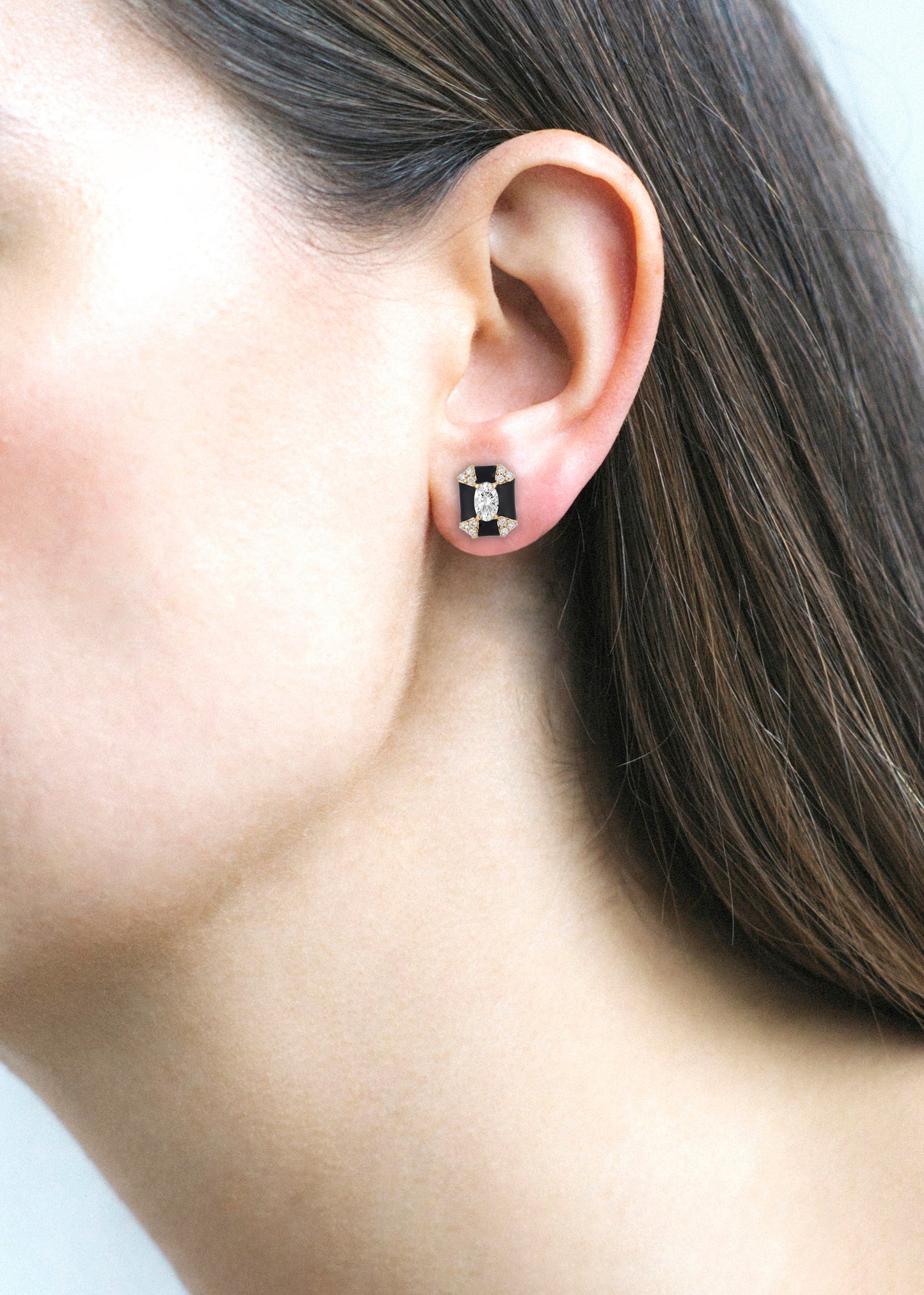 Diamond with Black Enamel