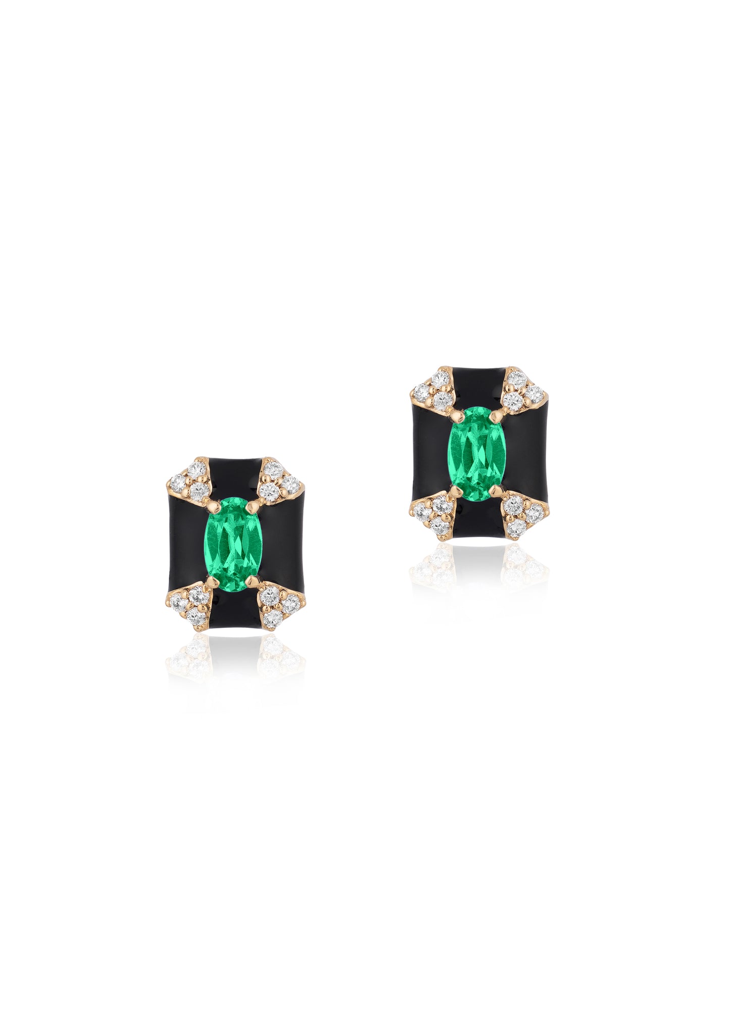 Emerald with Black Enamel
