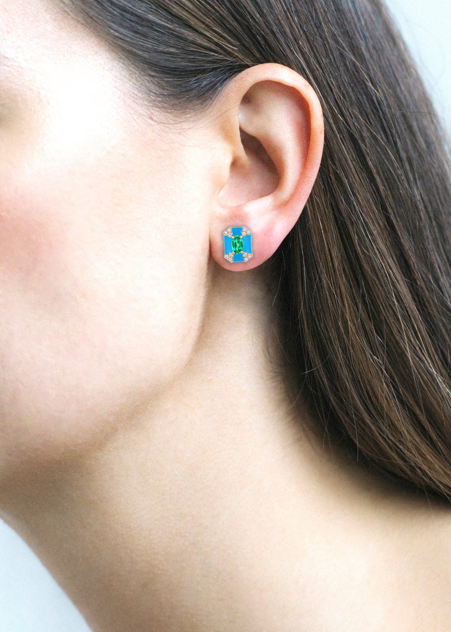 Emerald with Turquoise Enamel