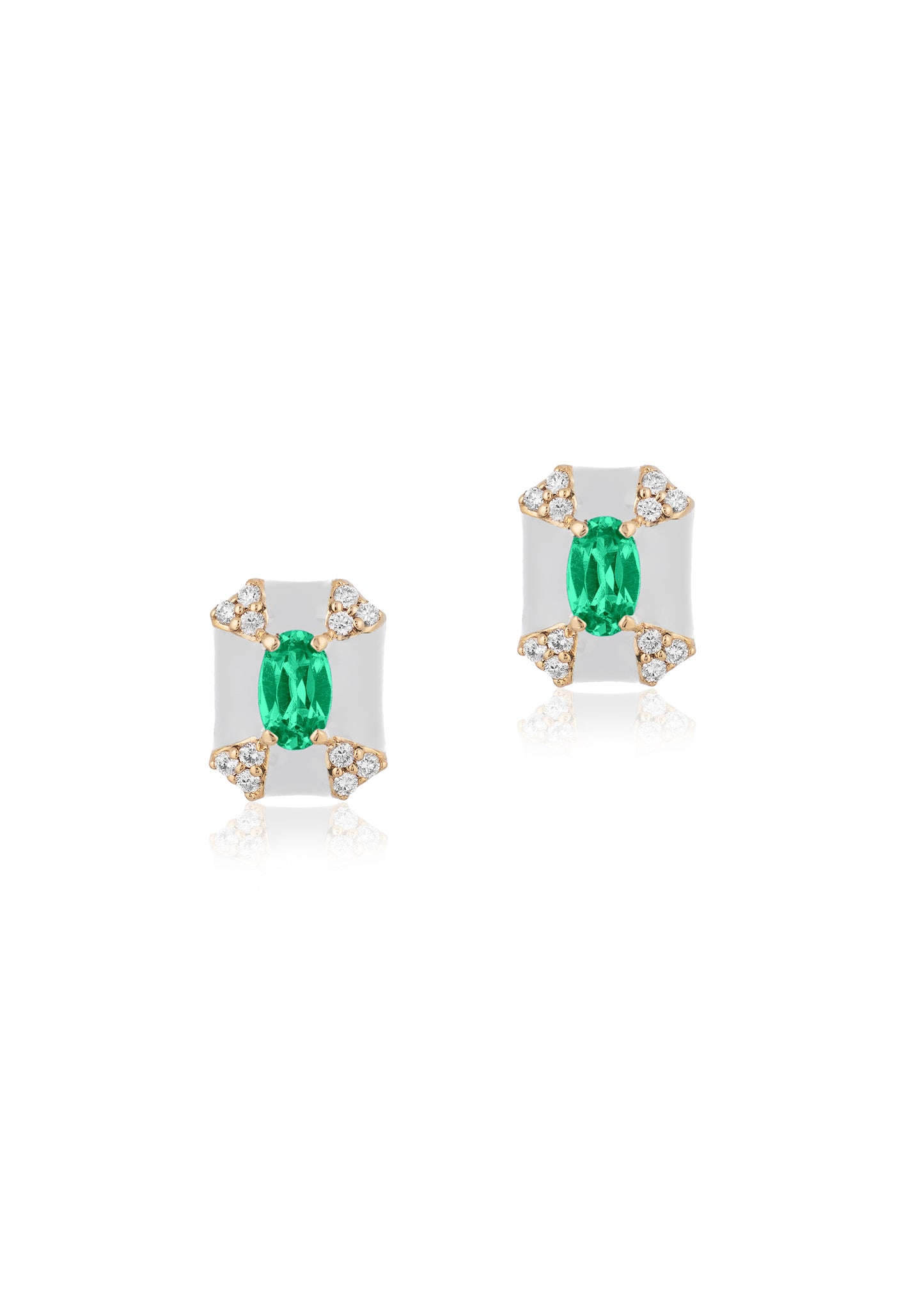 Emerald with White Enamel