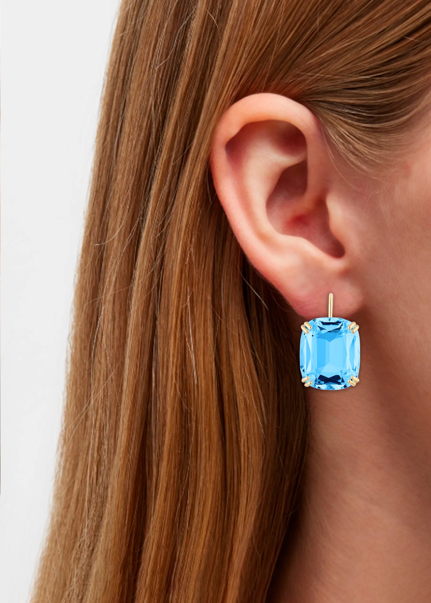 Yellow gold-Blue Topaz