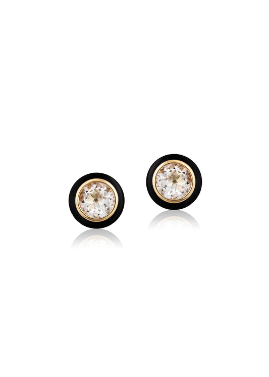 Round Enamel Stud Earrings