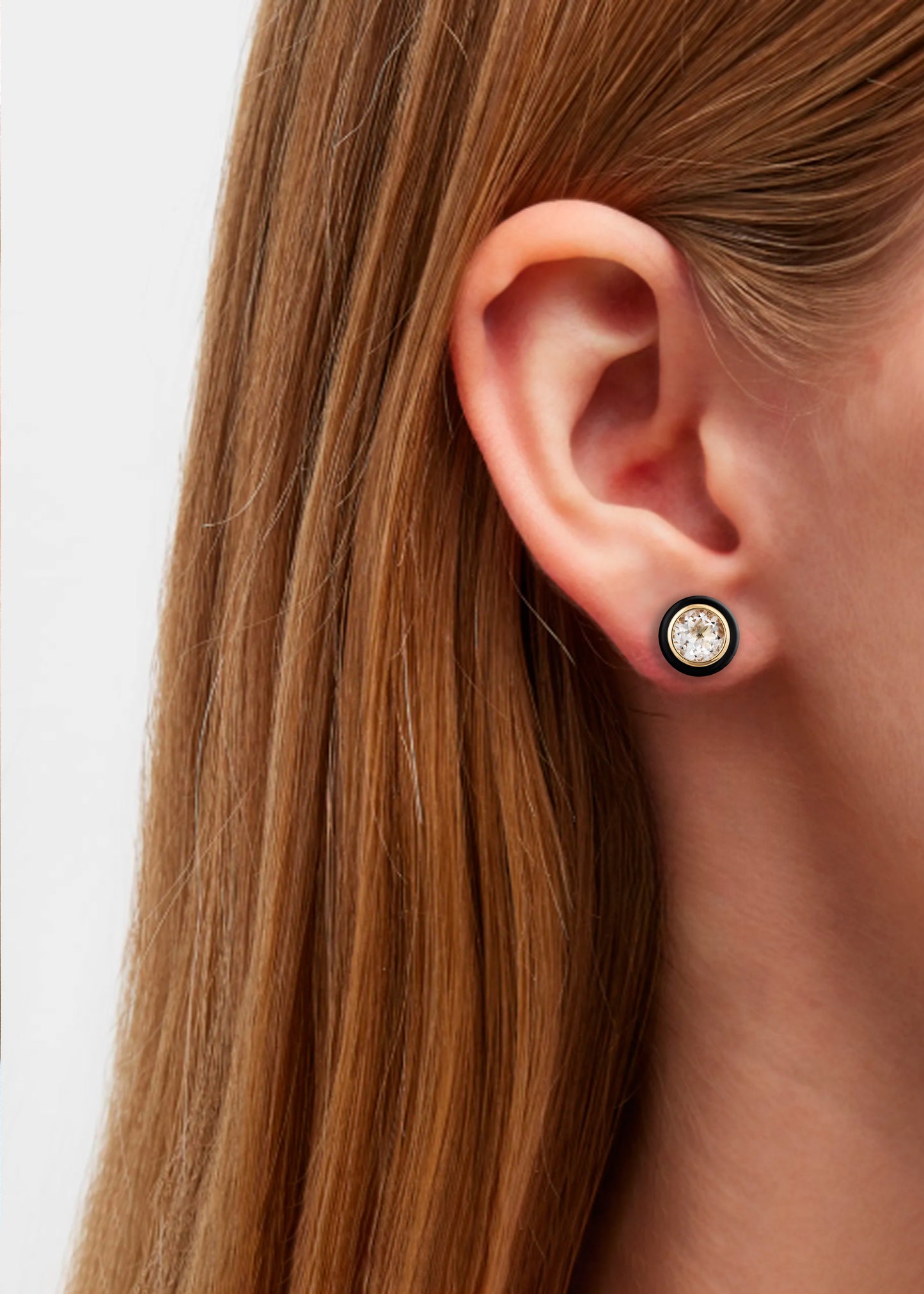 Round Enamel Stud Earrings