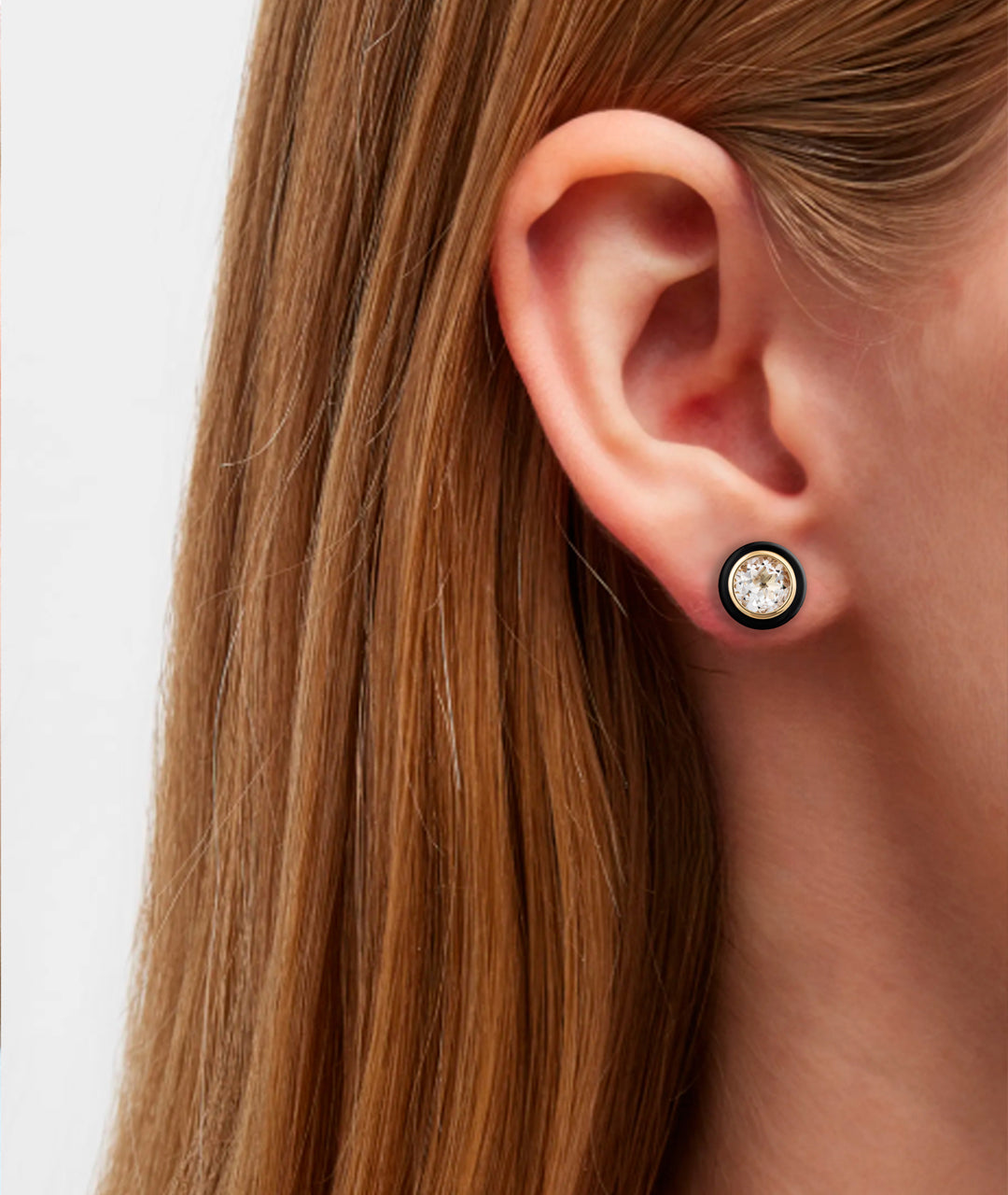 Round Enamel Stud Earrings