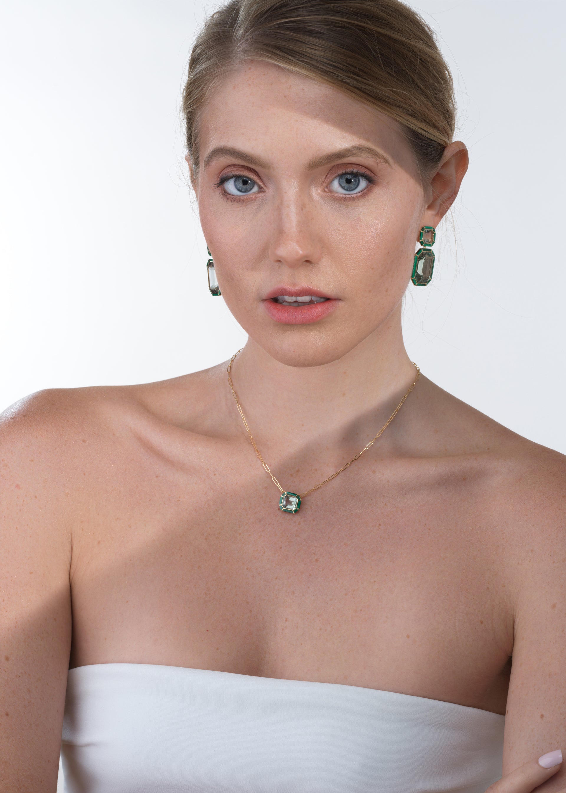 Yellow gold-Prasiolite with Malachite