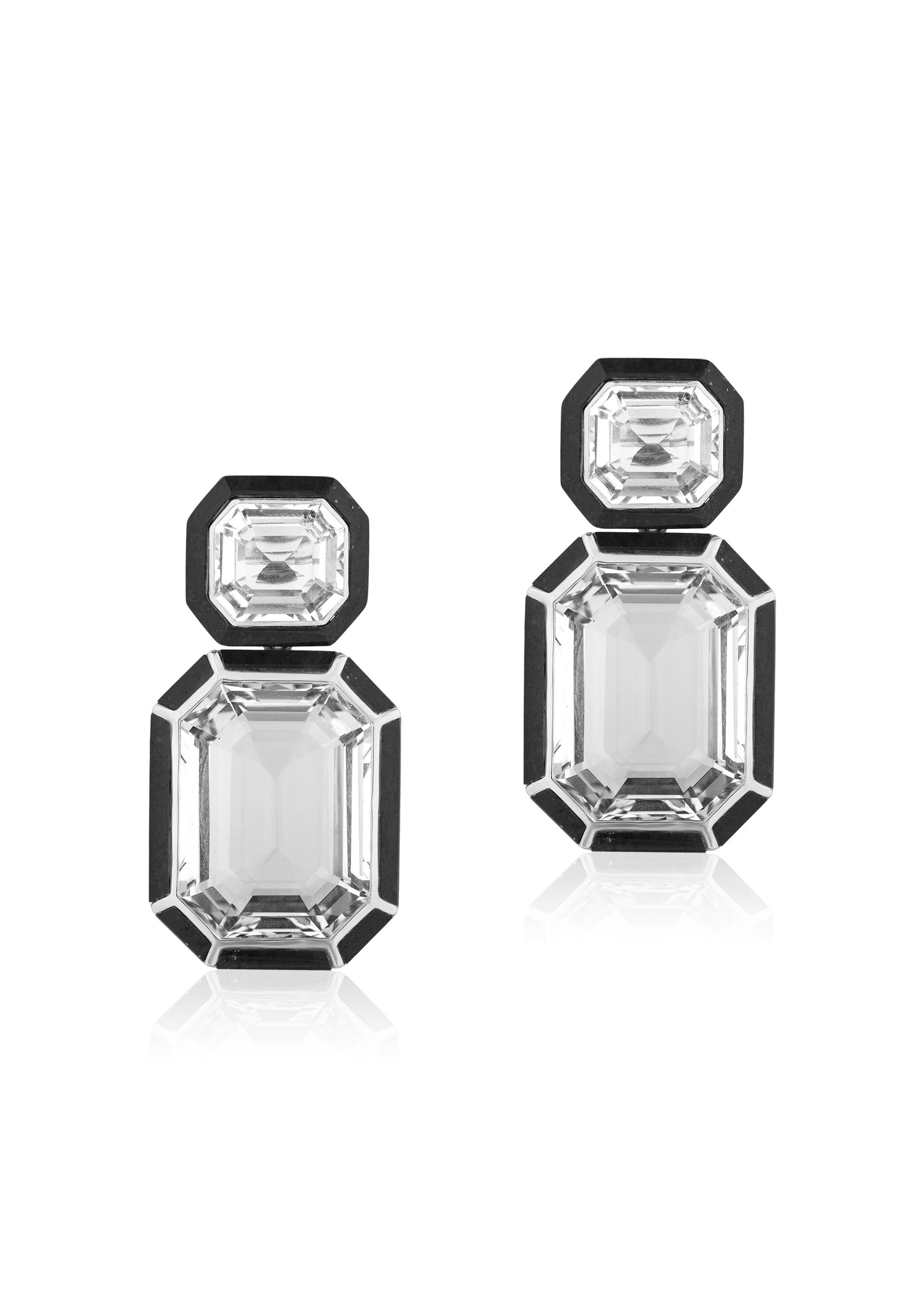 White gold-Rock Crystal with Onyx