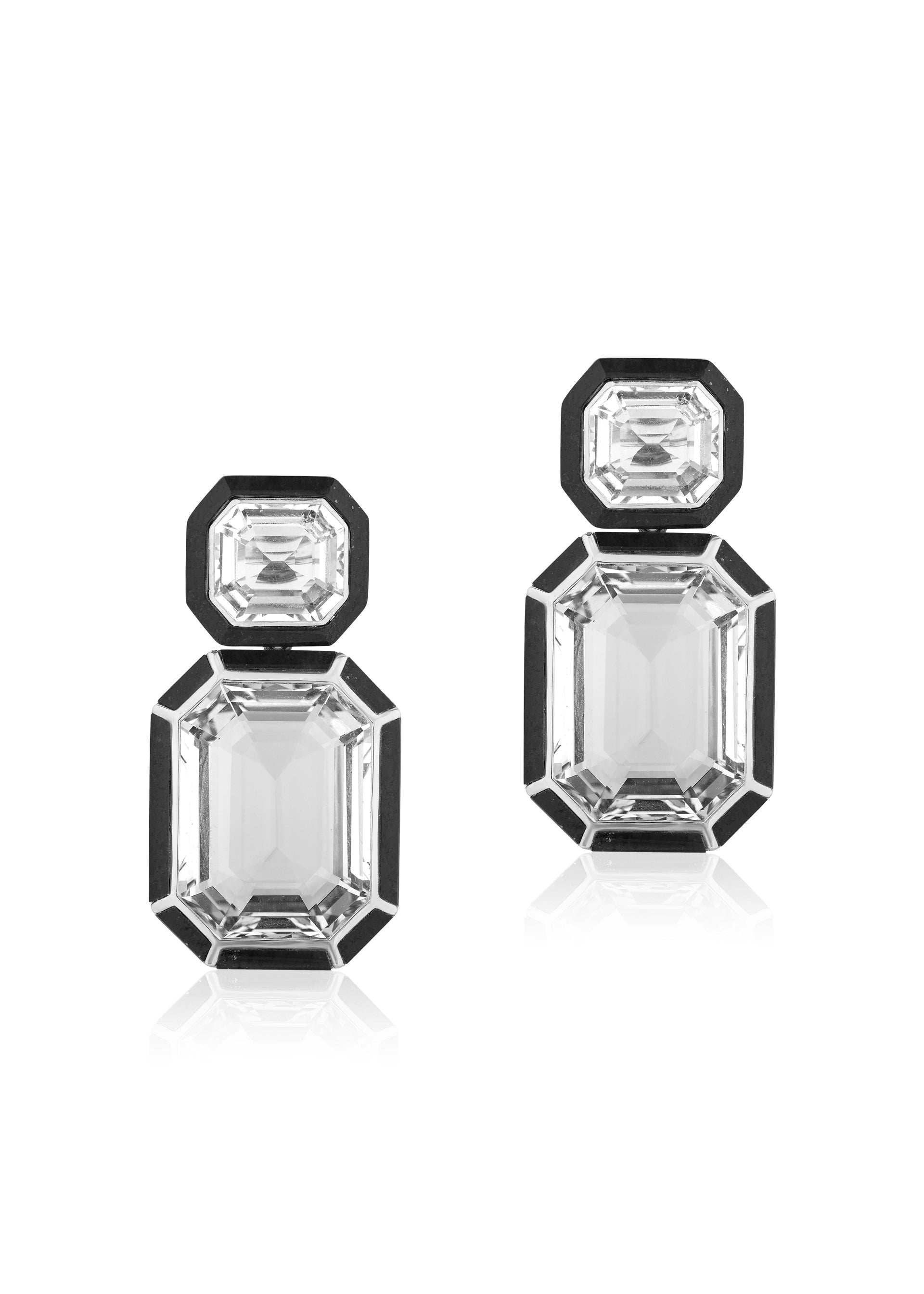 White gold-Rock Crystal with Onyx