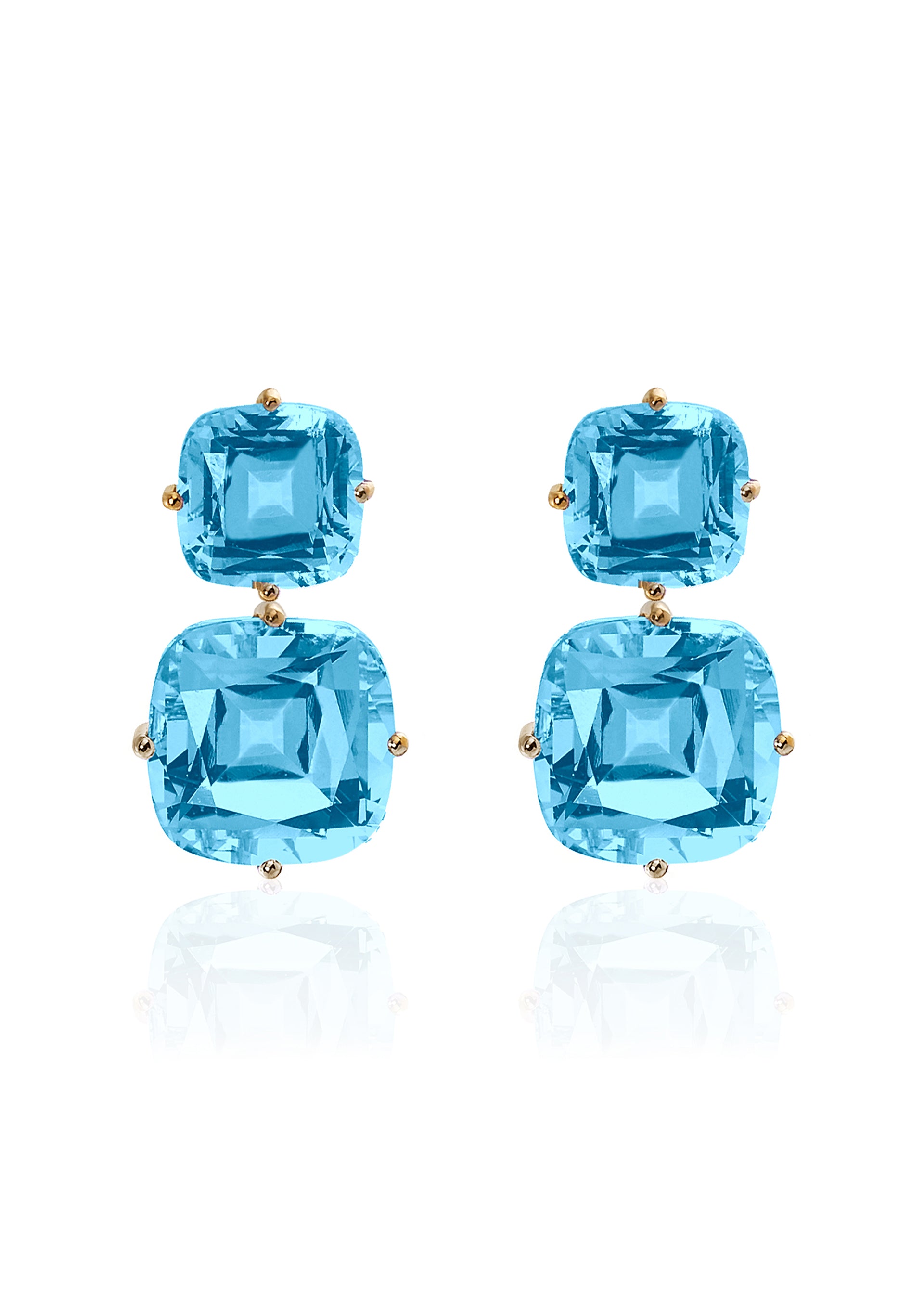 Yellow gold-Blue Topaz