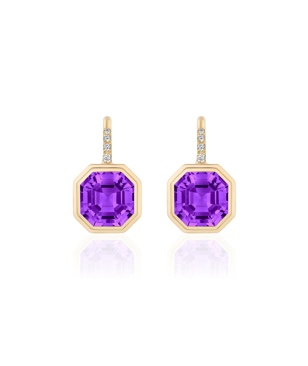 Amethyst Octagon Earring
