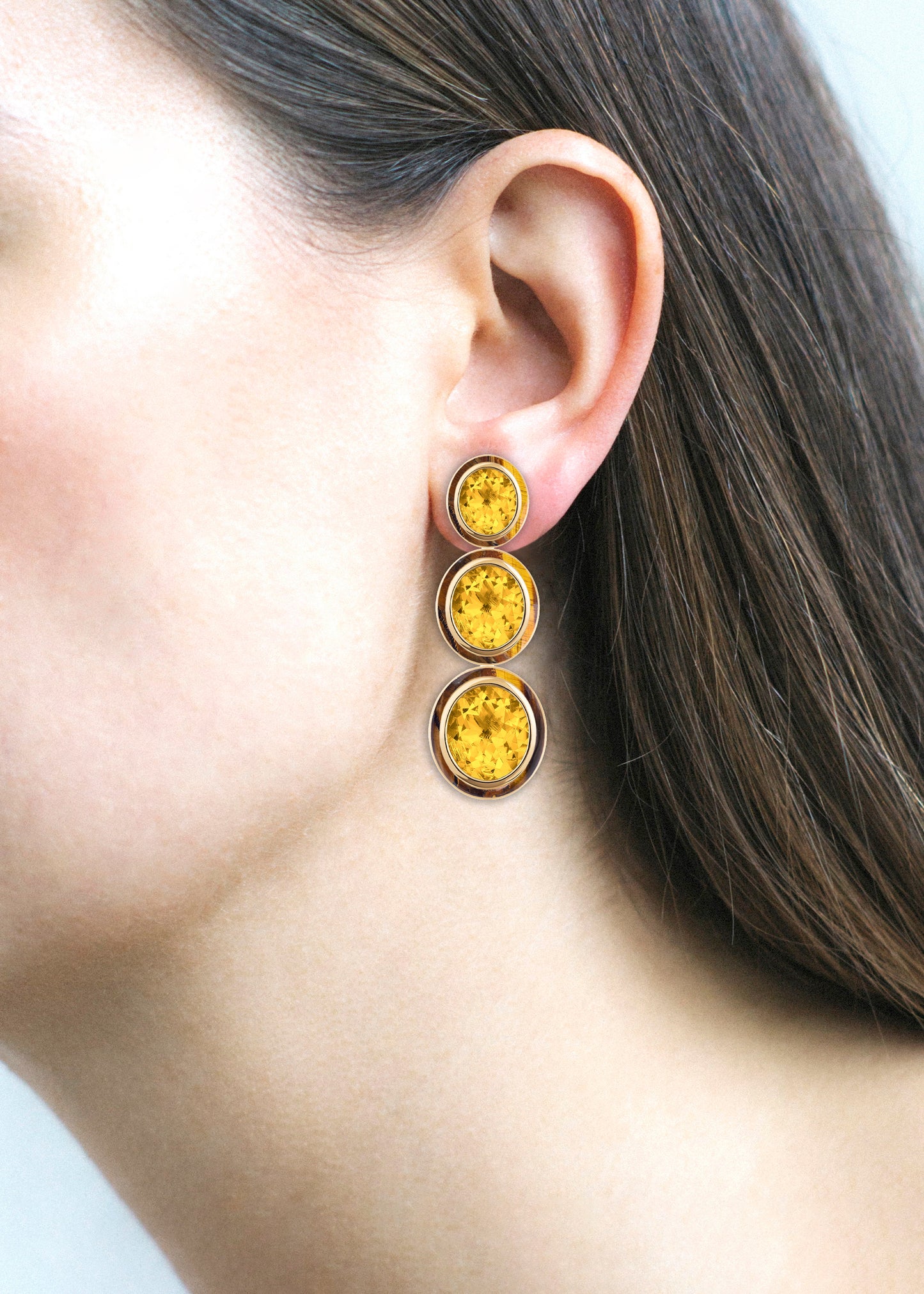 Yellow gold-Citrine with Tiger Eye