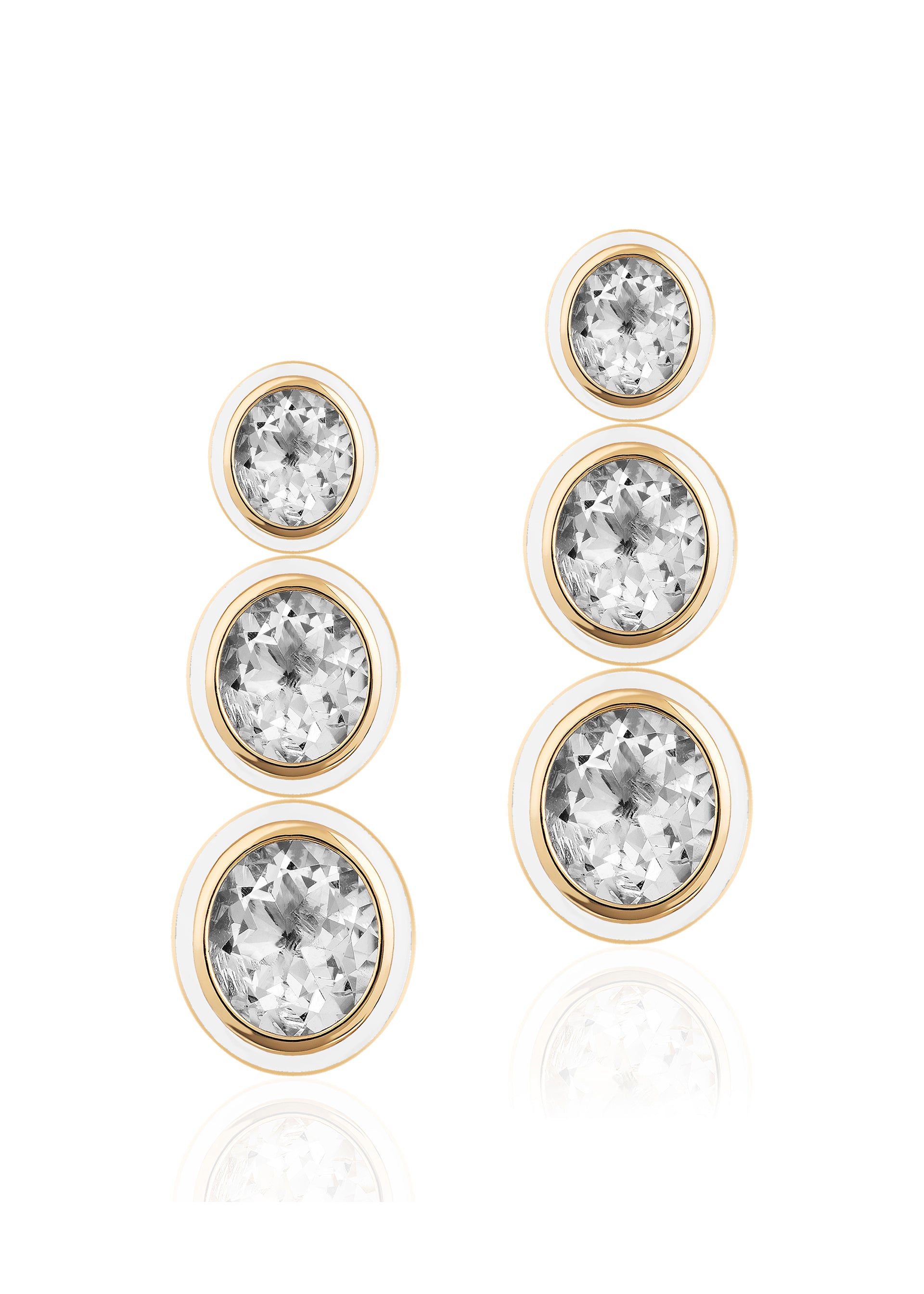 Yellow gold-Rock Crystal with White Agate