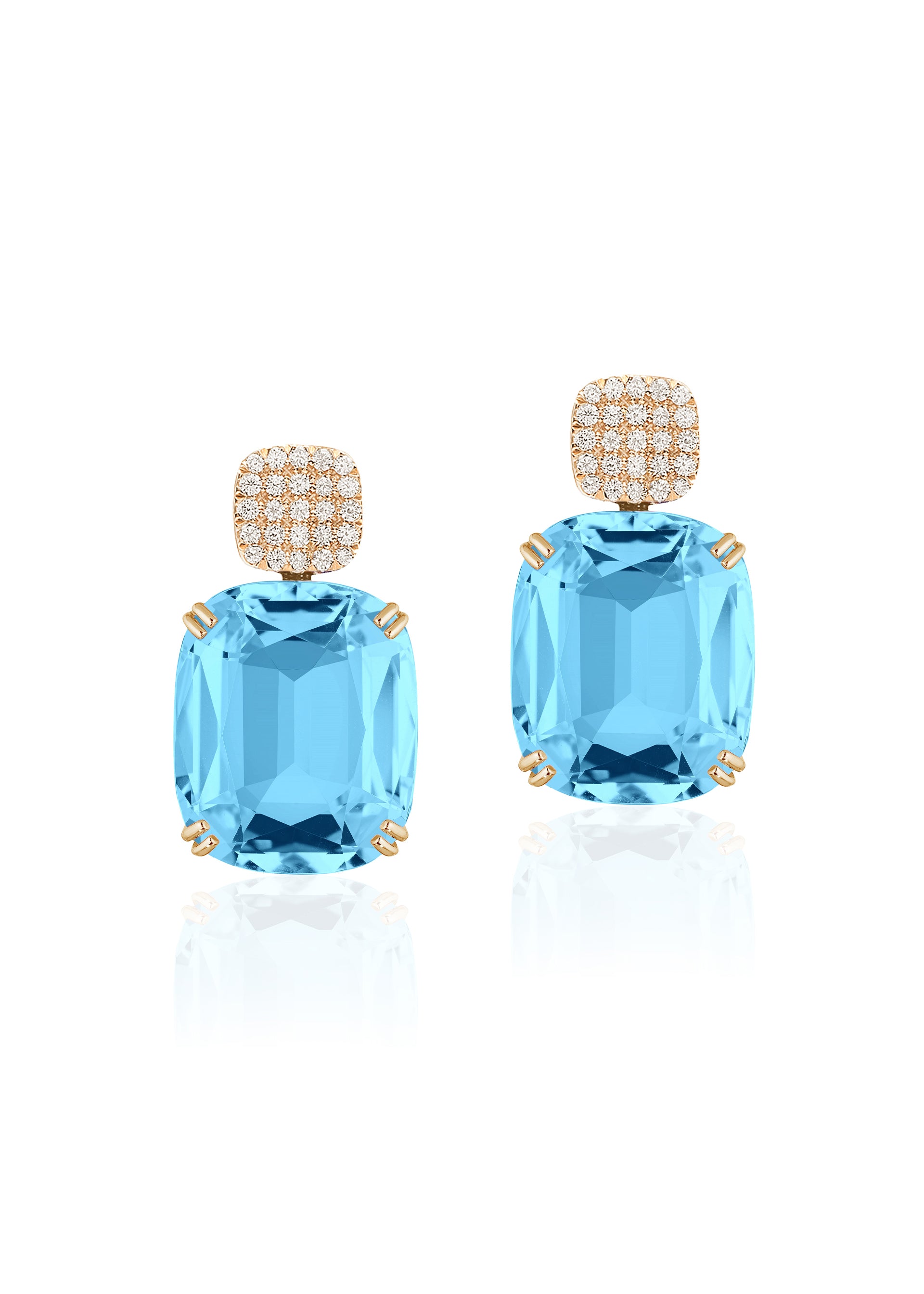 Yellow gold-Blue Topaz
