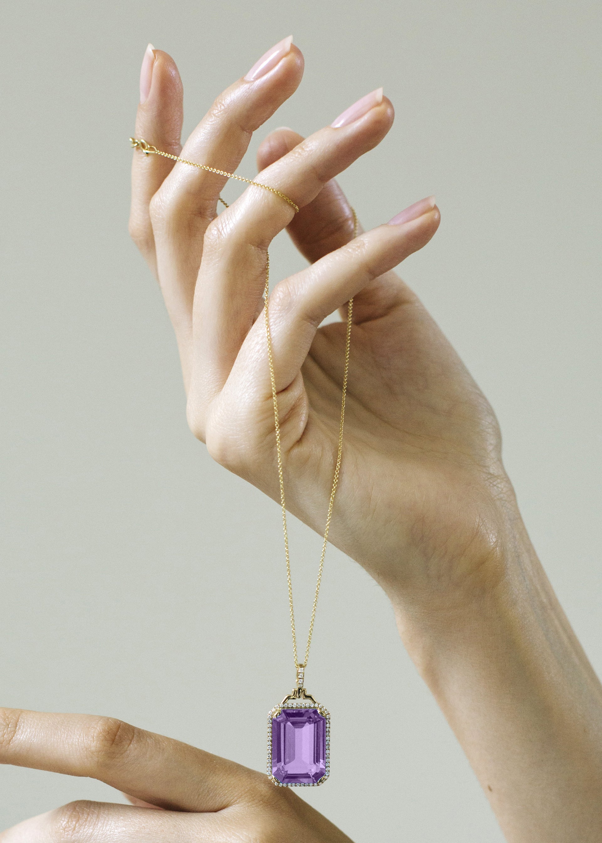 Yellow gold-Amethyst