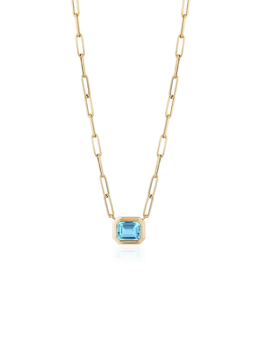 Yellow gold-Blue Topaz