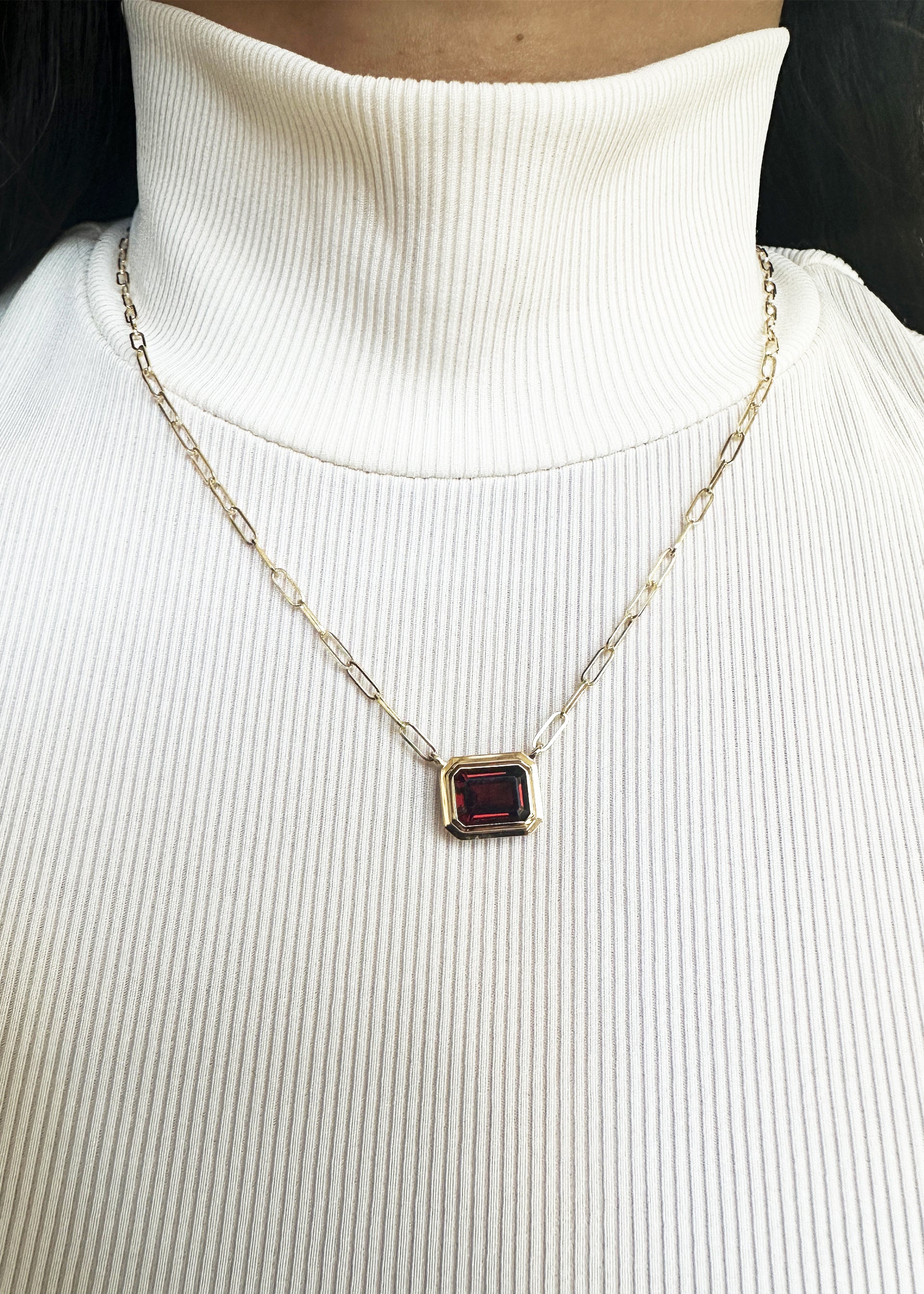 Yellow gold-Garnet