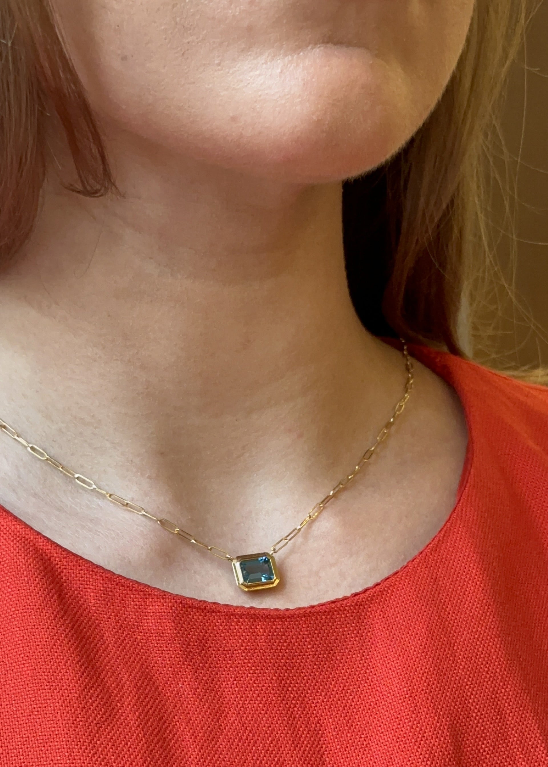 Yellow gold-London Blue Topaz