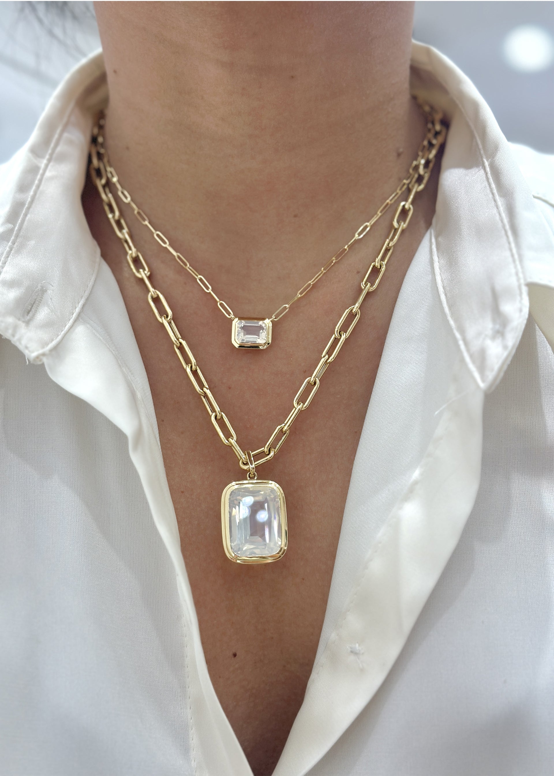 Yellow gold-Moon Quartz