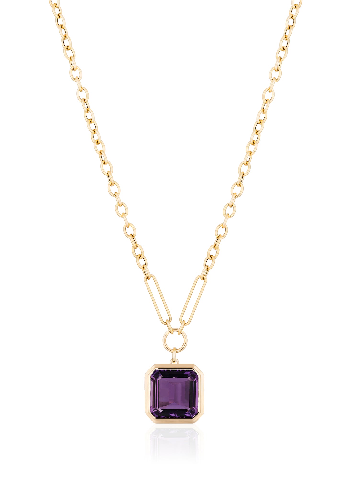 Yellow gold-Amethyst