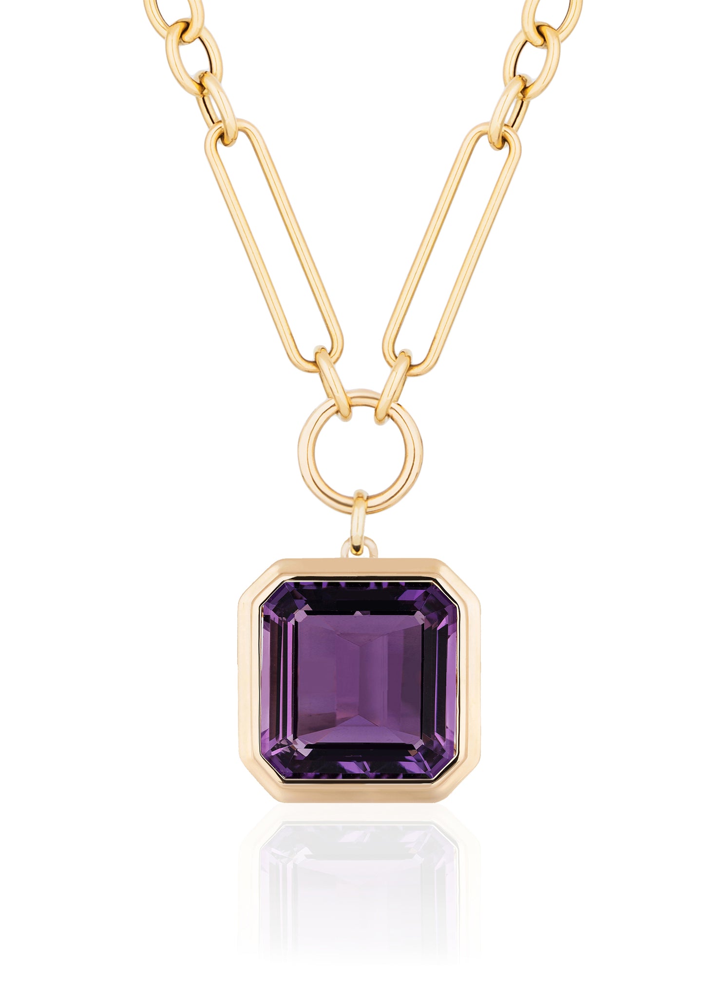 Yellow gold-Amethyst