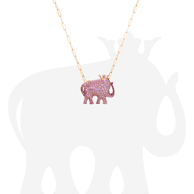 Elephant Pink Sapphire Pendant