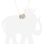 White Sapphire Elephant Pendant