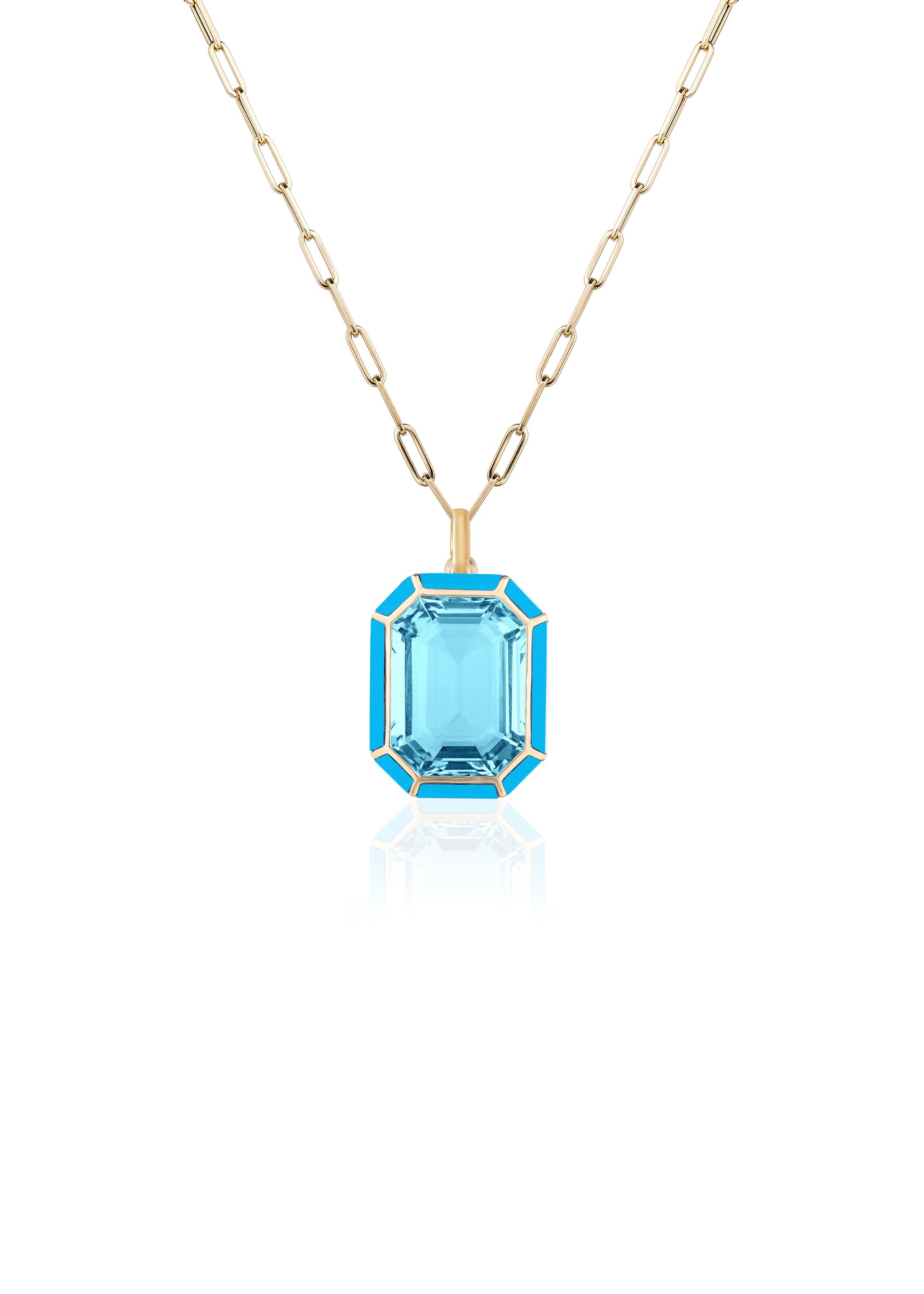 Yellow gold-Blue Topaz with Turquoise