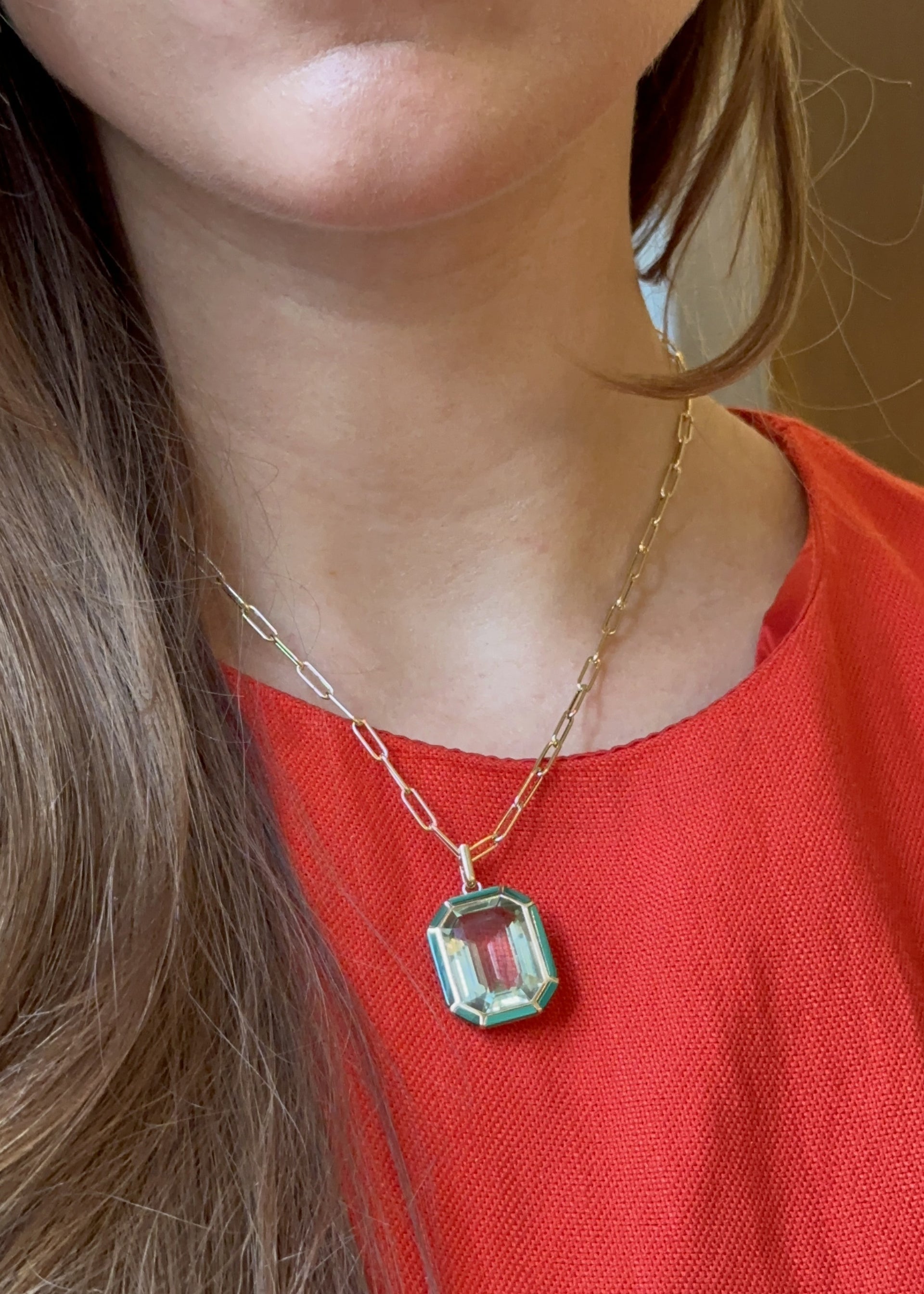 Yellow gold-Prasiolite with Malachite