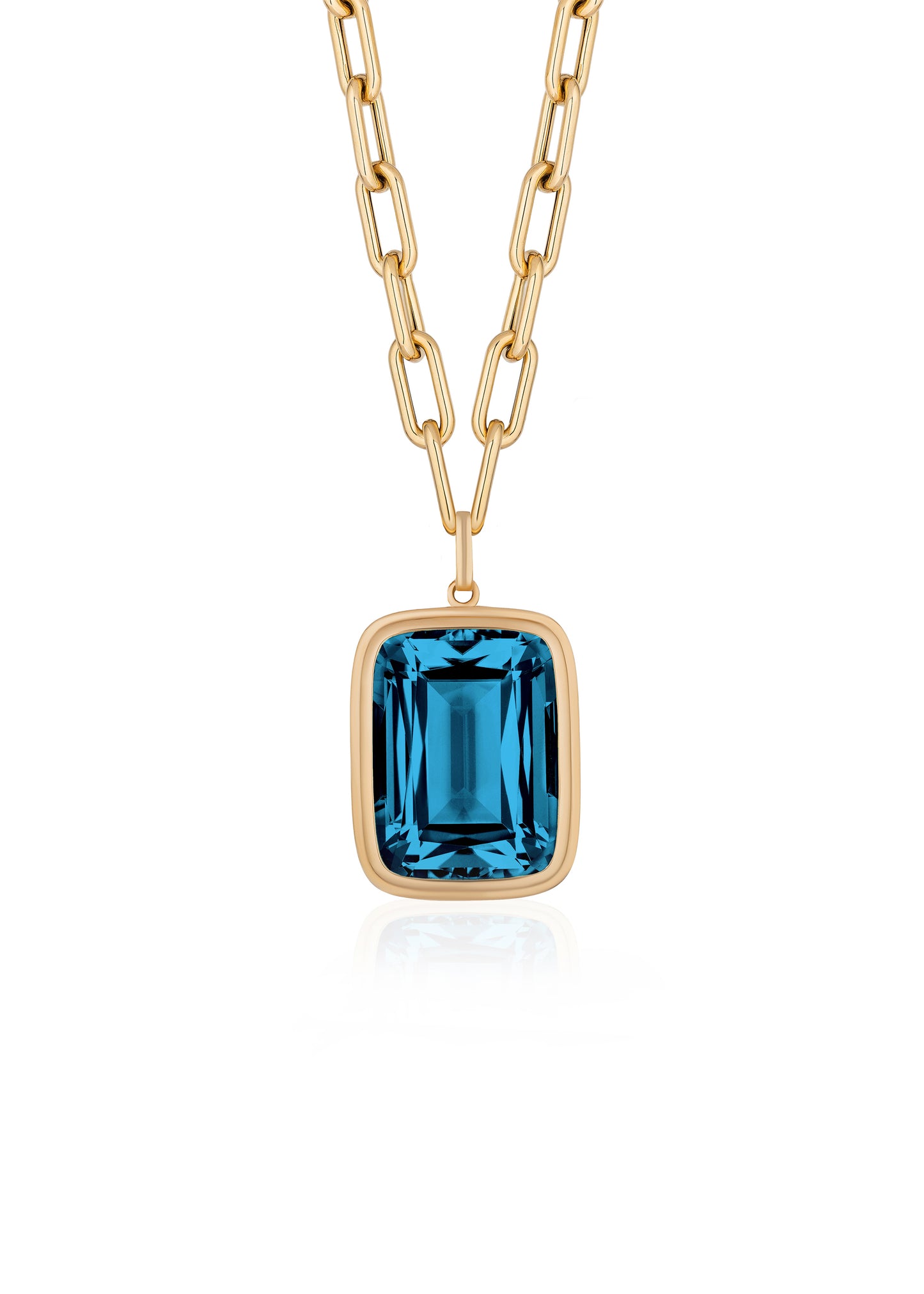 Yellow gold-London Blue Topaz