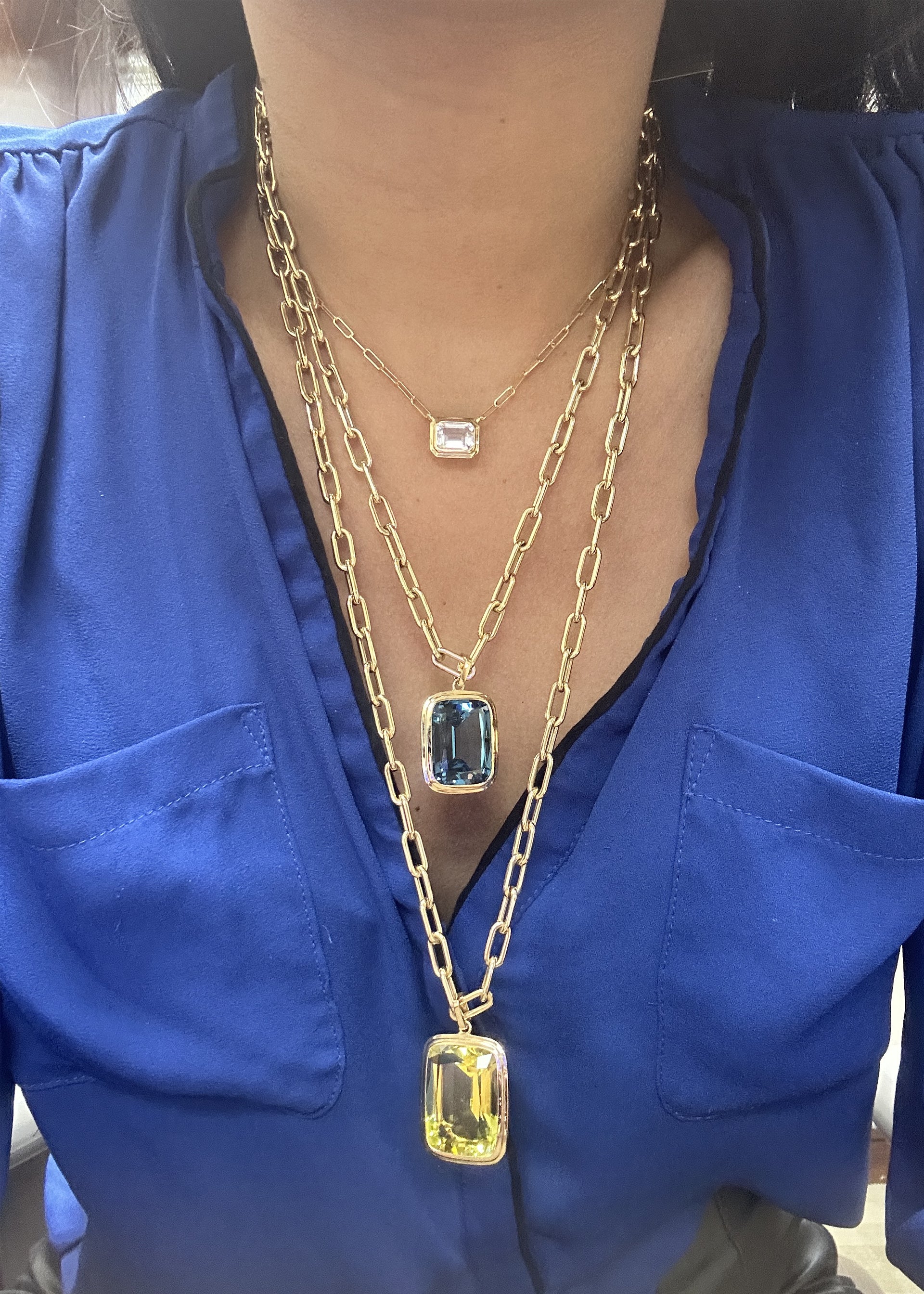 Yellow gold-London Blue Topaz