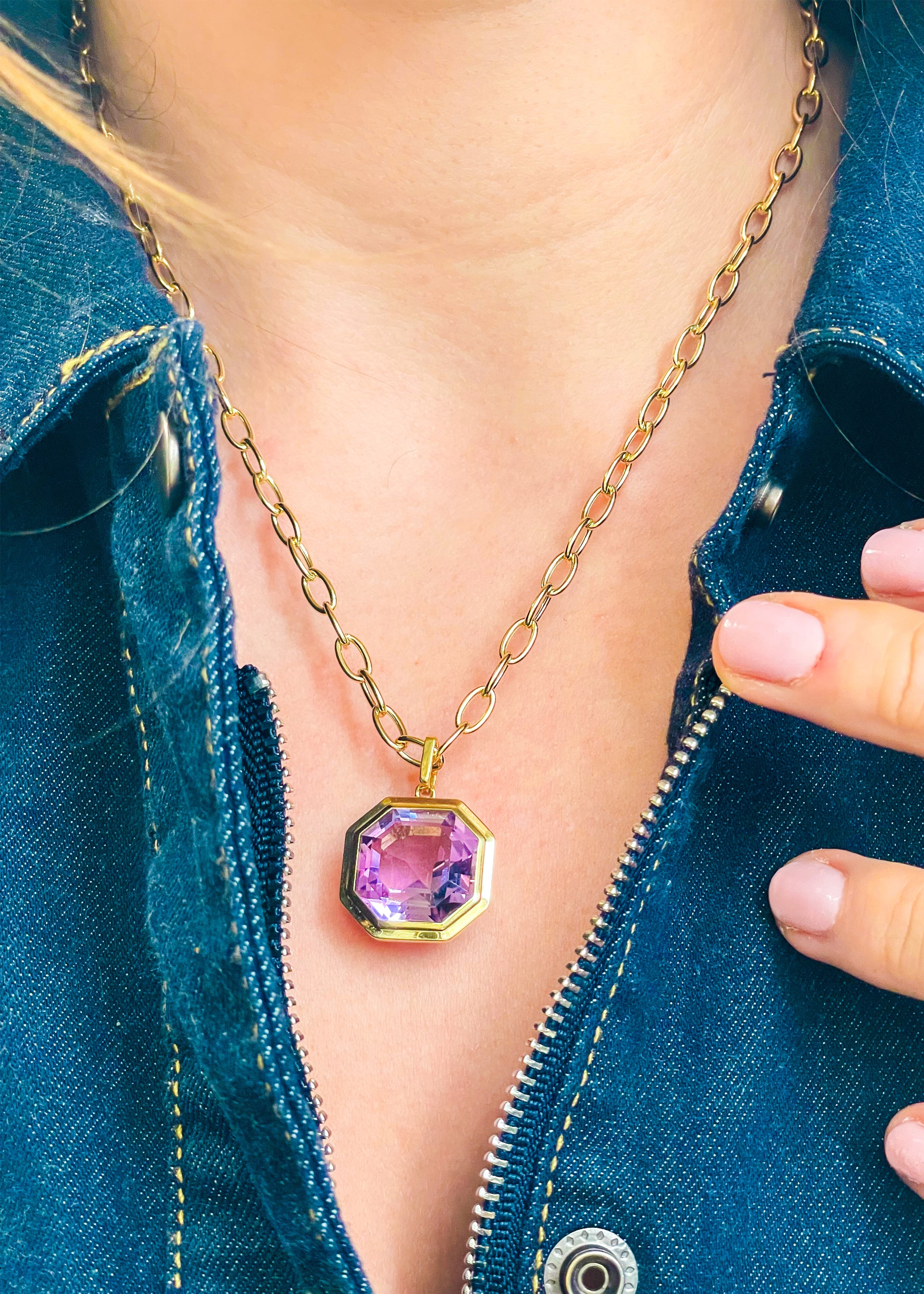 Yellow gold-Lavender Amethyst