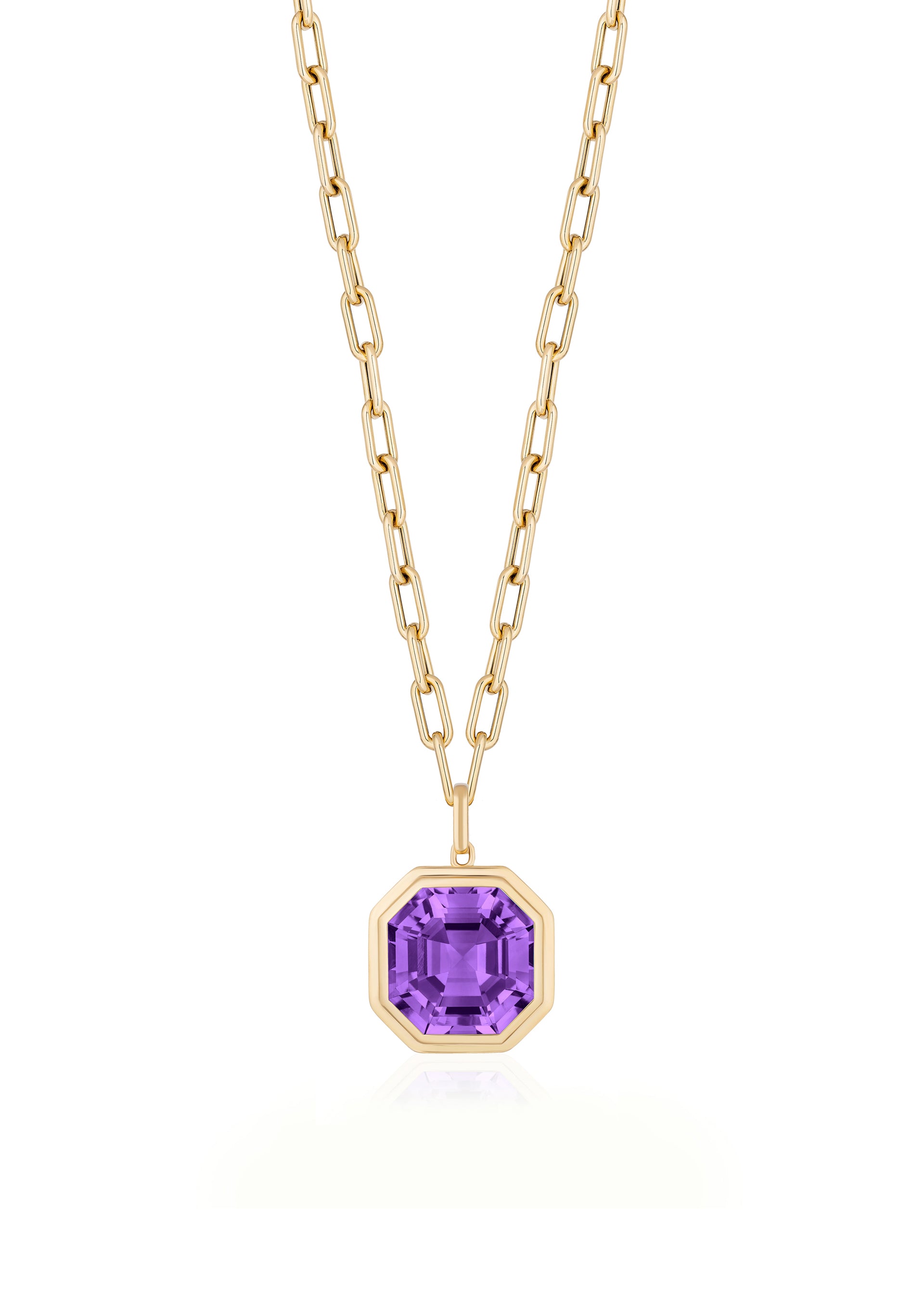 Yellow gold-Amethyst
