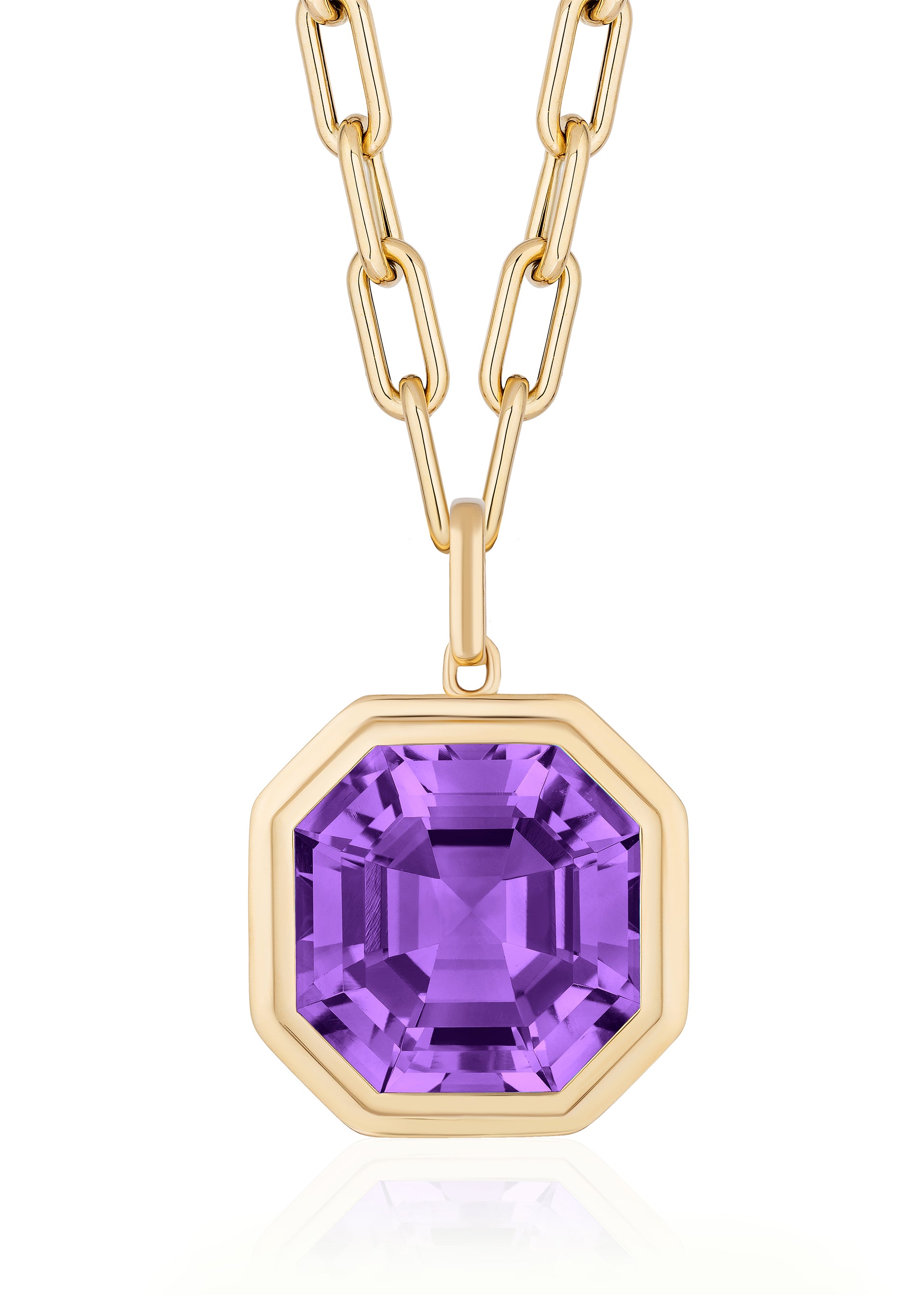 Yellow gold-Amethyst