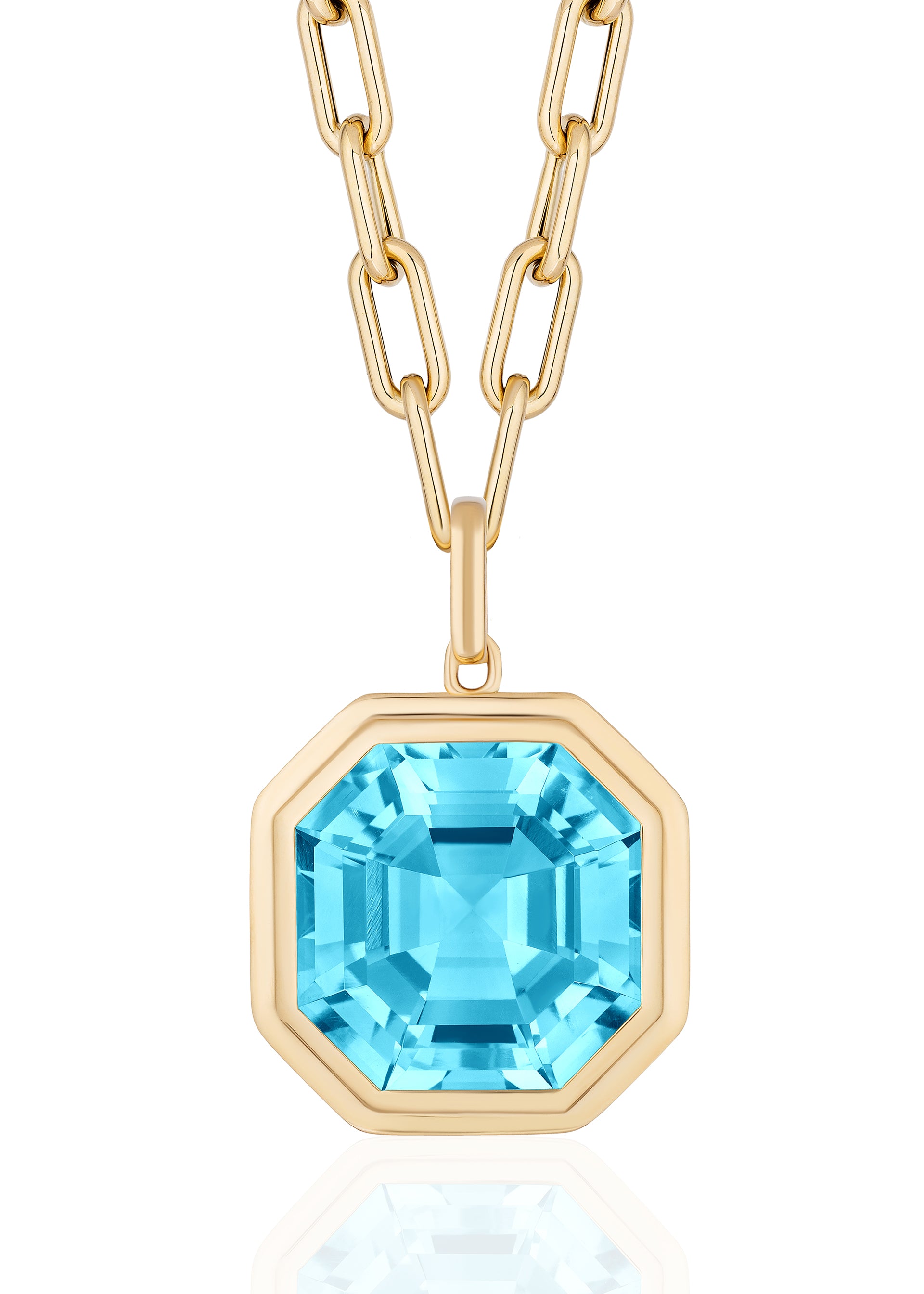 Yellow gold-Blue Topaz