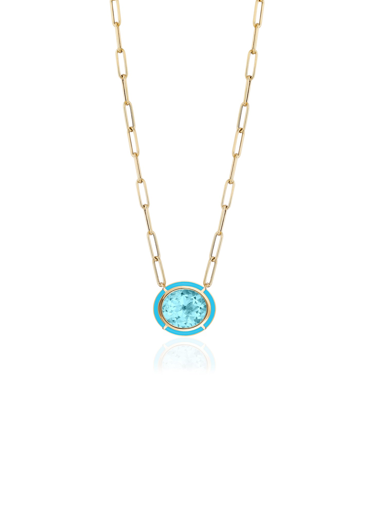 Yellow gold-Blue Topaz with Turquoise