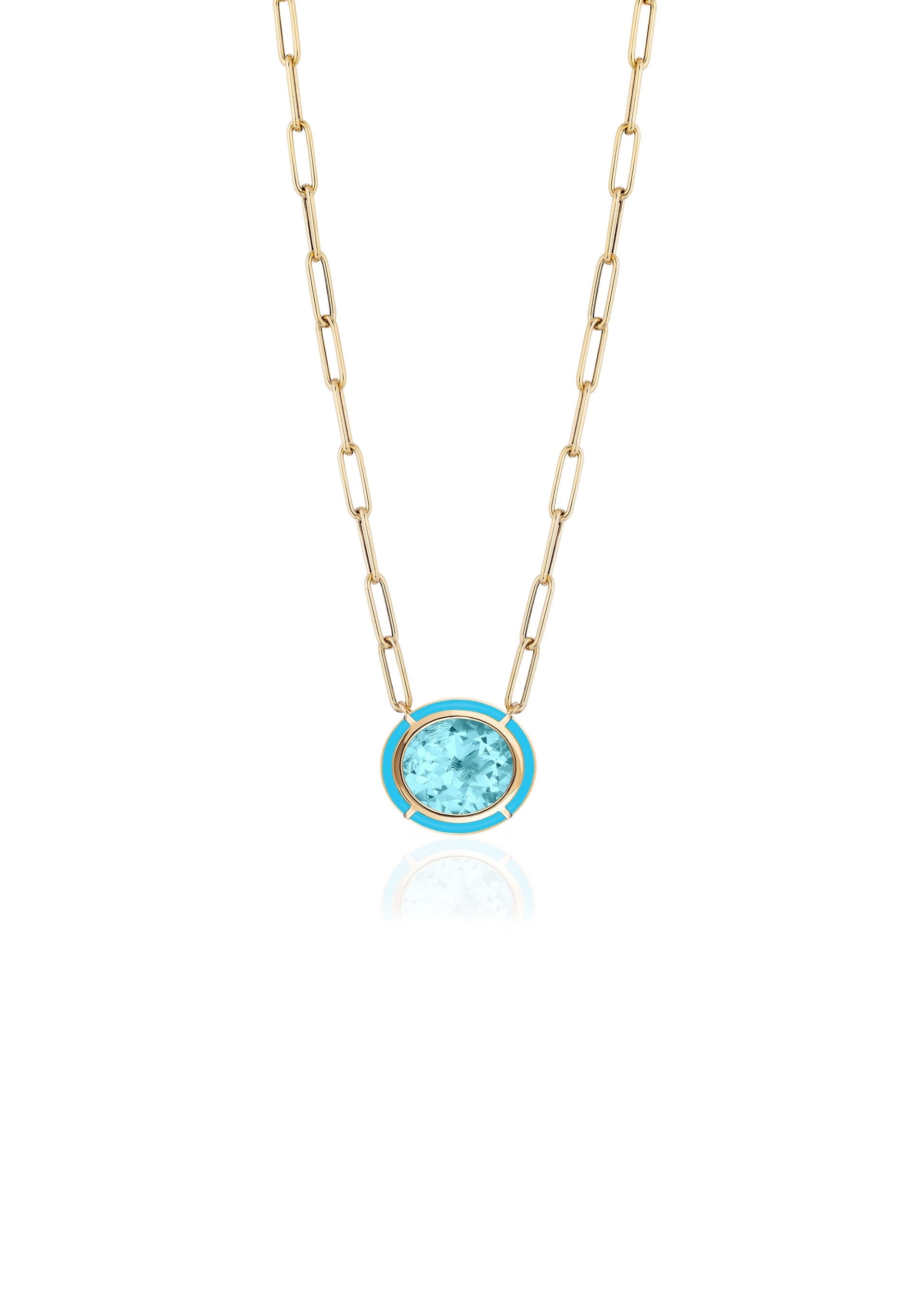 Yellow gold-Blue Topaz with Turquoise