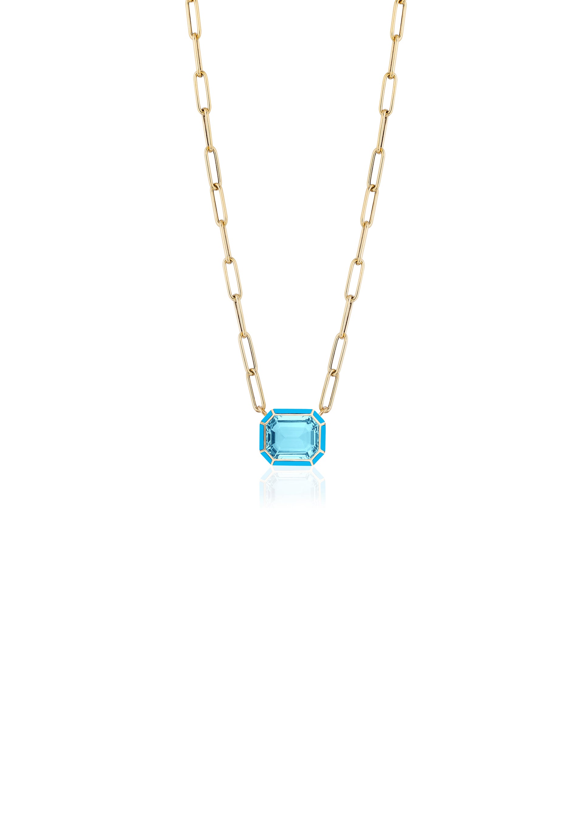 Yellow gold-Blue Topaz with Turquoise
