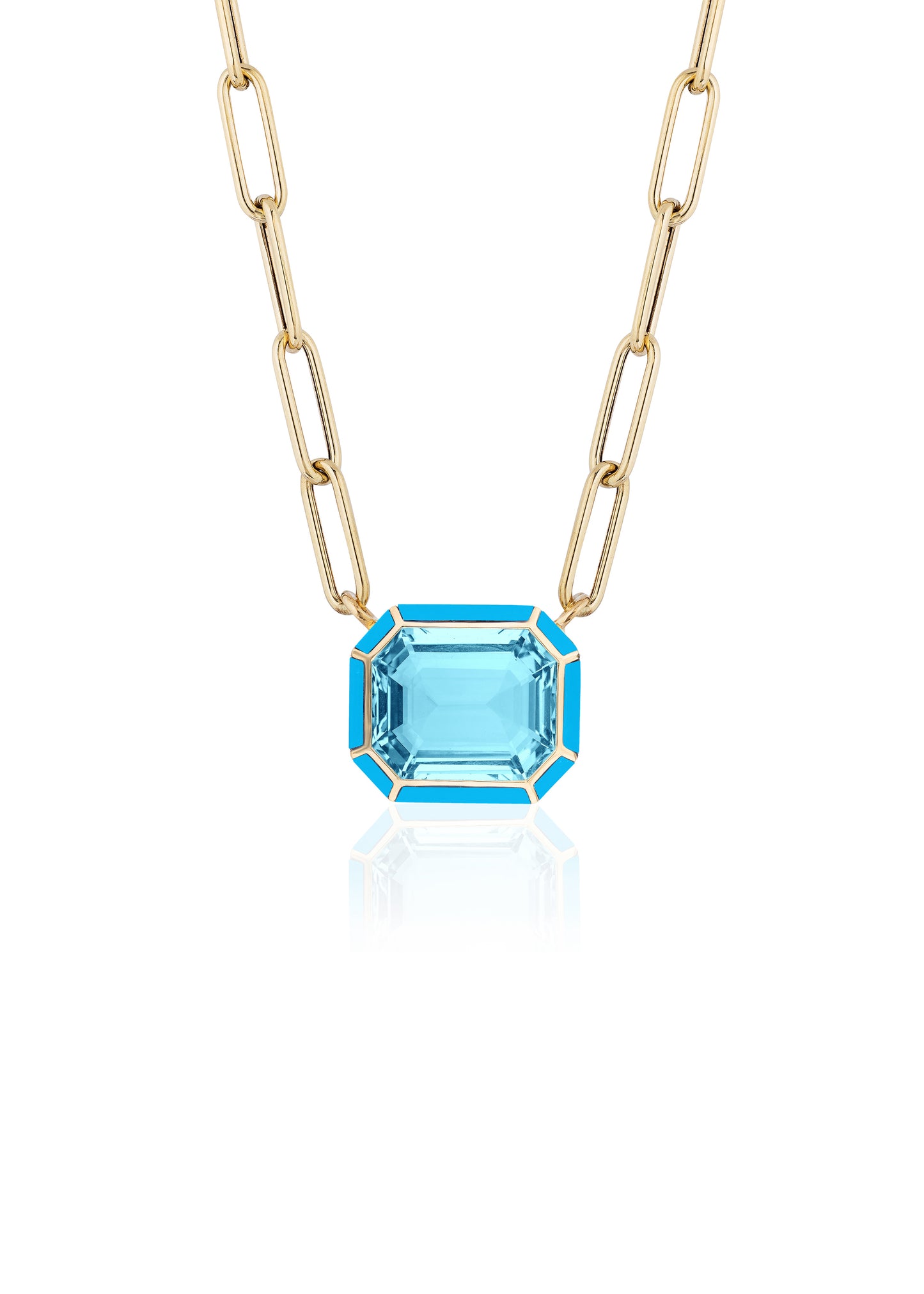 Yellow gold-Blue Topaz with Turquoise